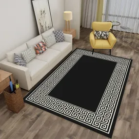 Modern Designer Black and White Double Layer Luxury Non-Slip  Rug Carpet