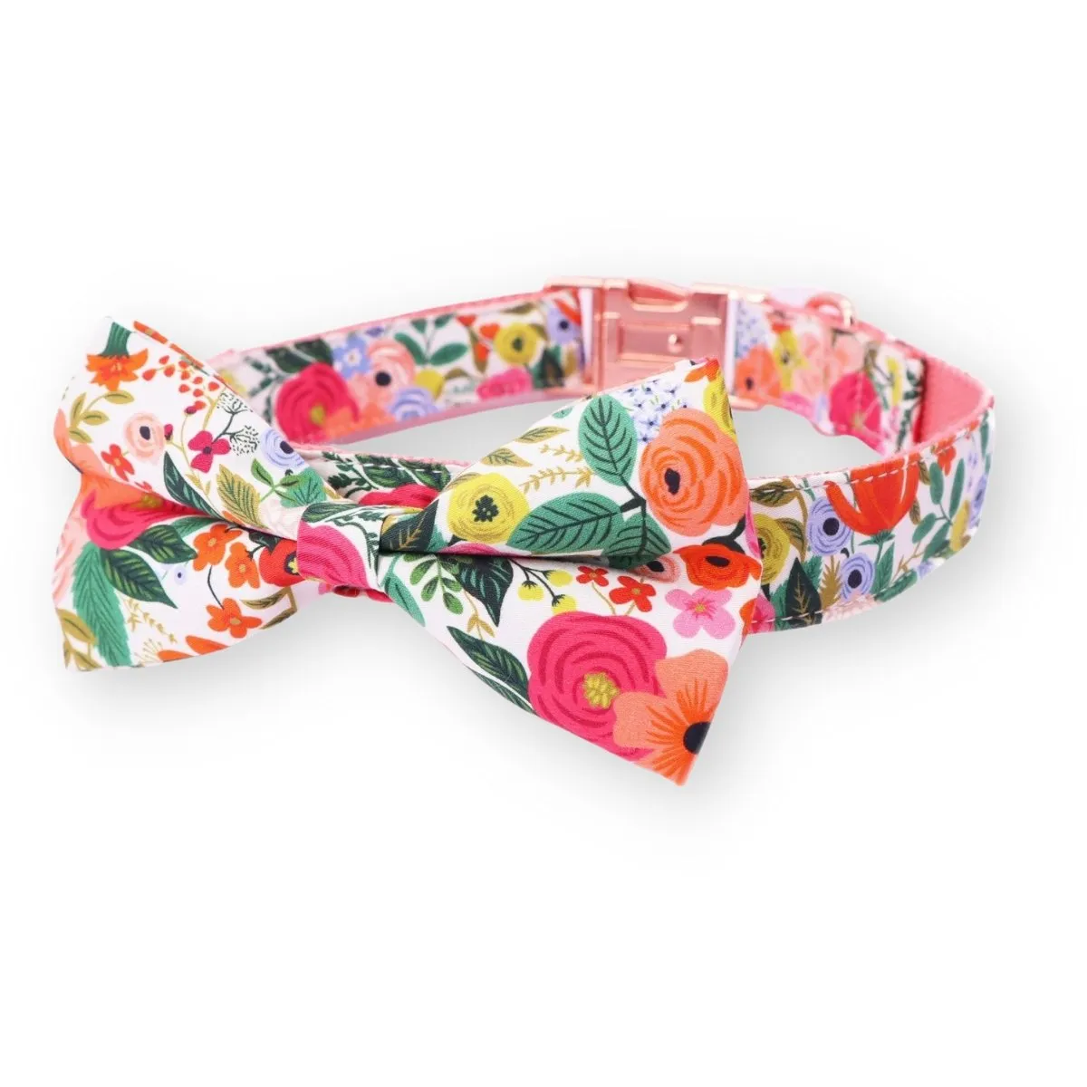 Morning Floral Bowtie Unbreakable Collar™ & Leash Set