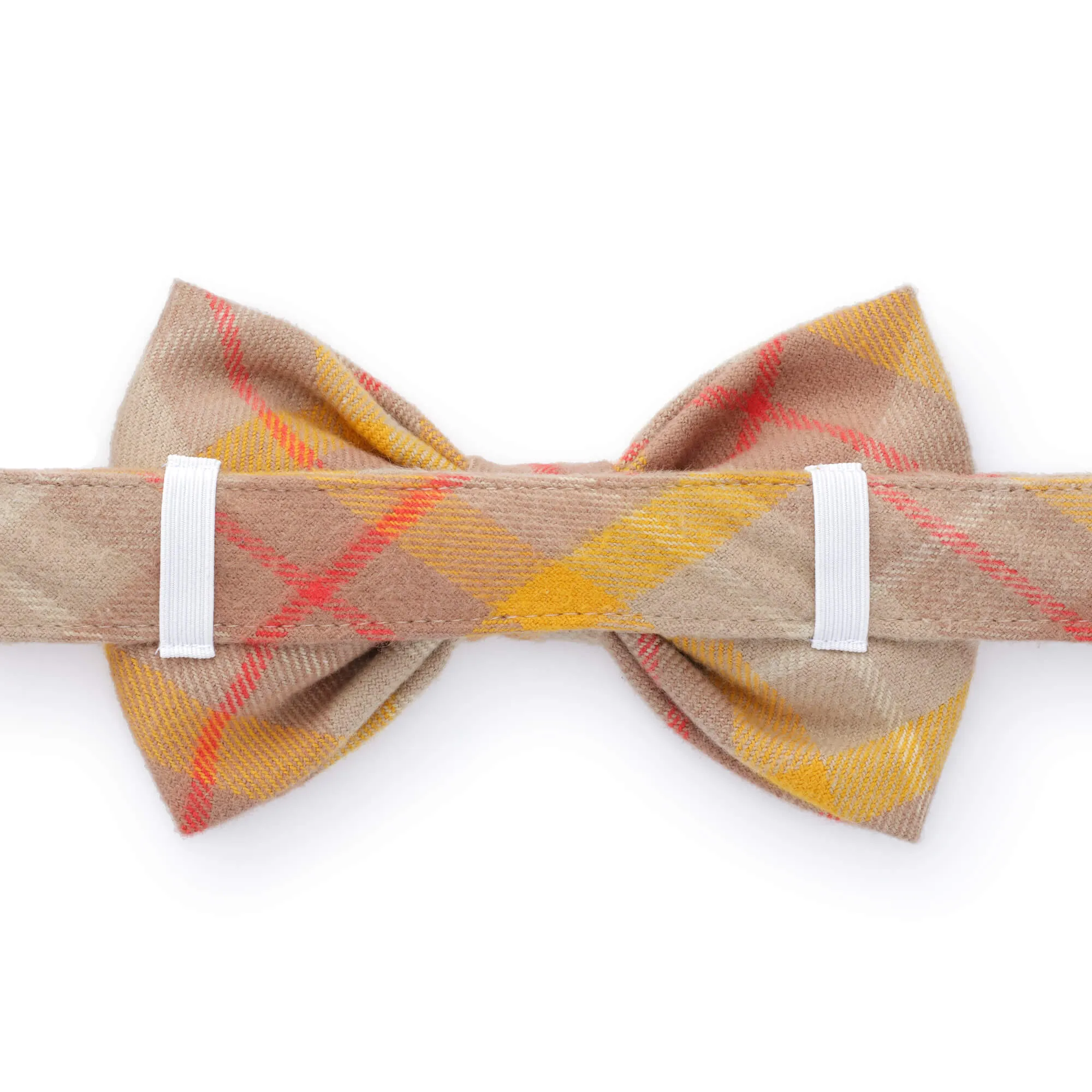 Mustard Plaid Flannel Bow Tie Collar