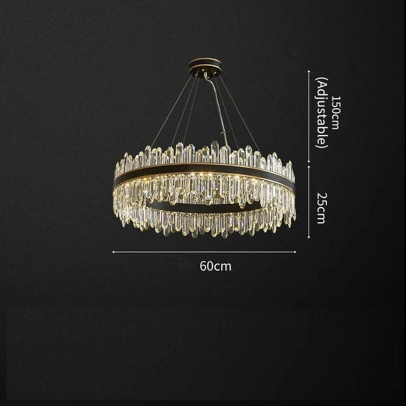 Nathan - Minimalist Atmospheric Black Crystal Chandelier