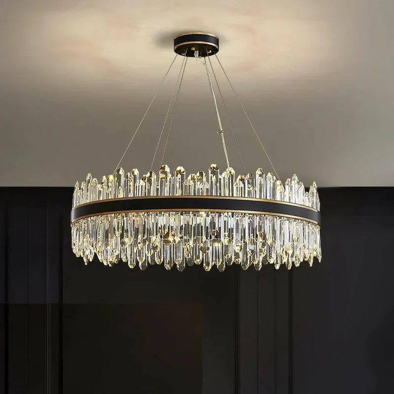 Nathan - Minimalist Atmospheric Black Crystal Chandelier