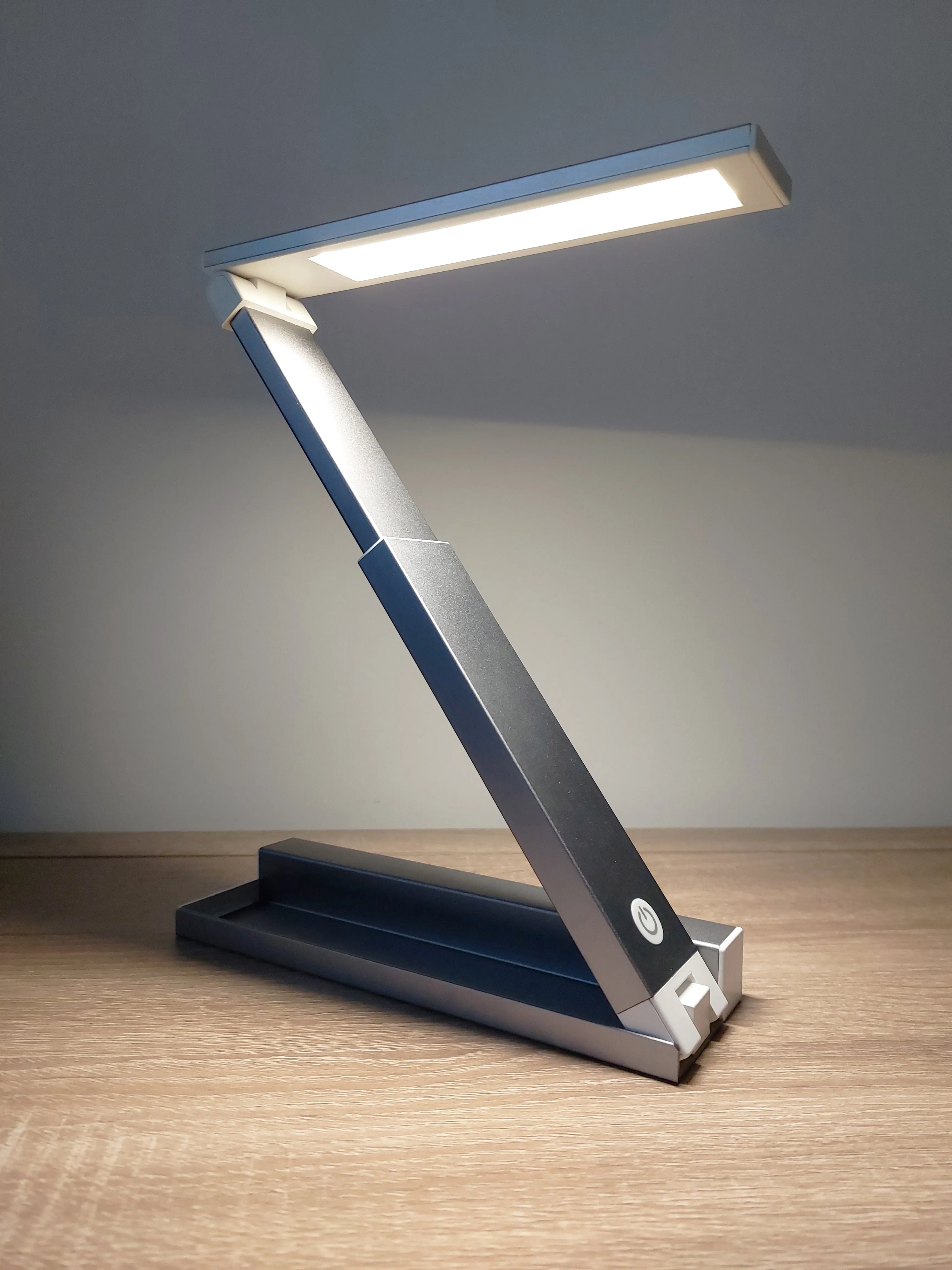 Native Lighting - ZigZag Lamp in Matt Grey Chrome (folds flat, rechargeable with 3 brightness settings)