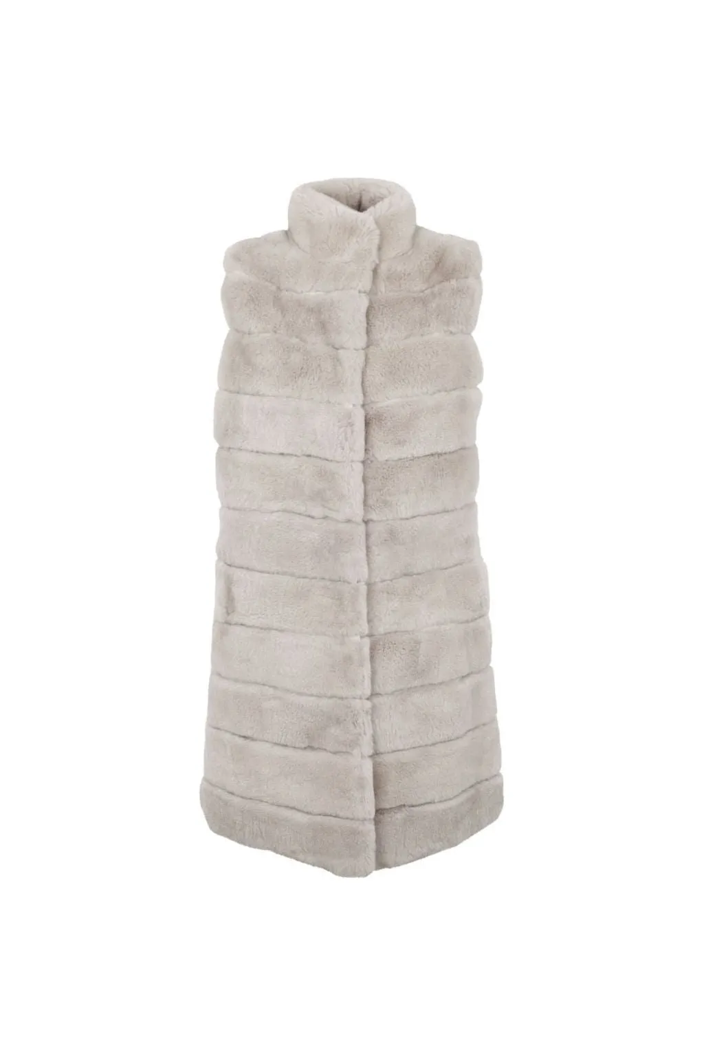 Natures Collection Ellie Rex Rabbit Fur Vest NCF1006 | Silver Grey | Clearance Final Sale