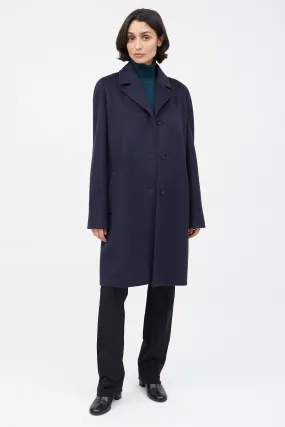 Navy Wool Belted Coat