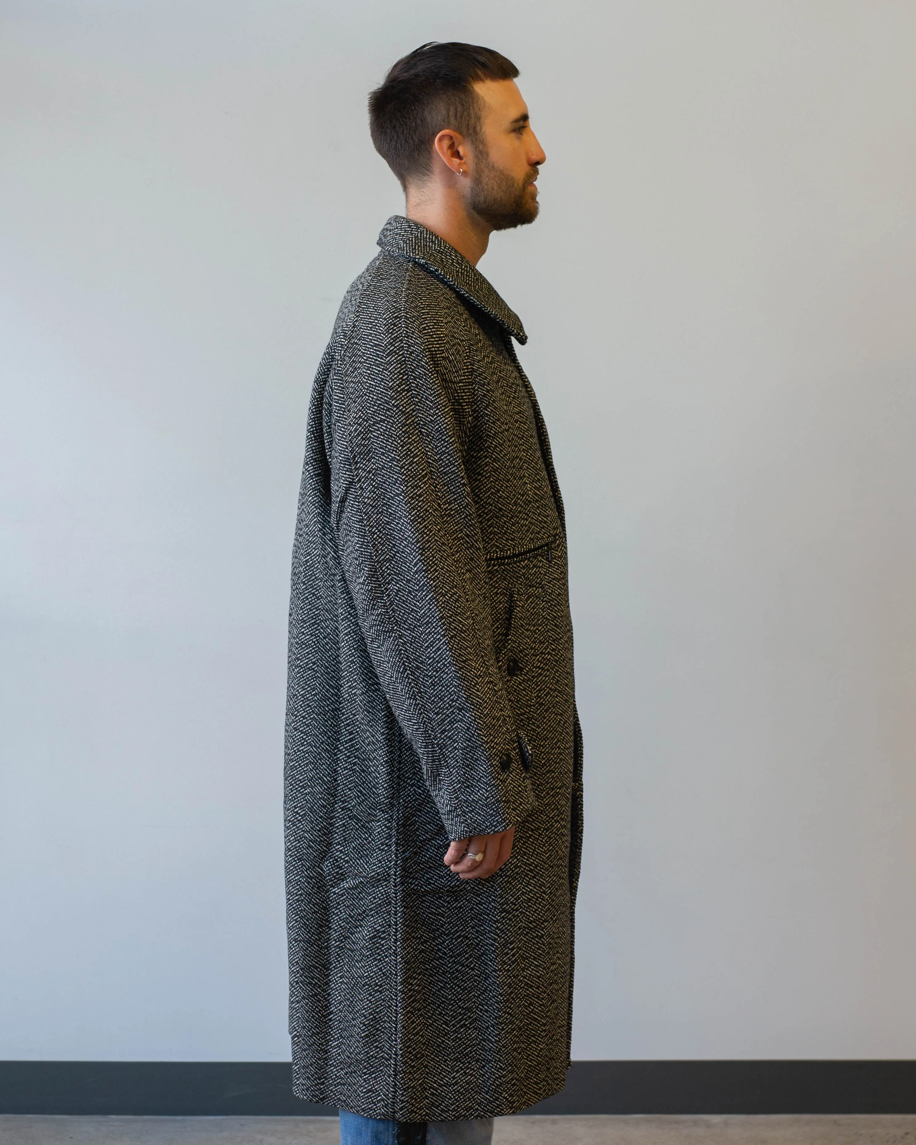 Needles Balcollar Coat W/N Herringbone White