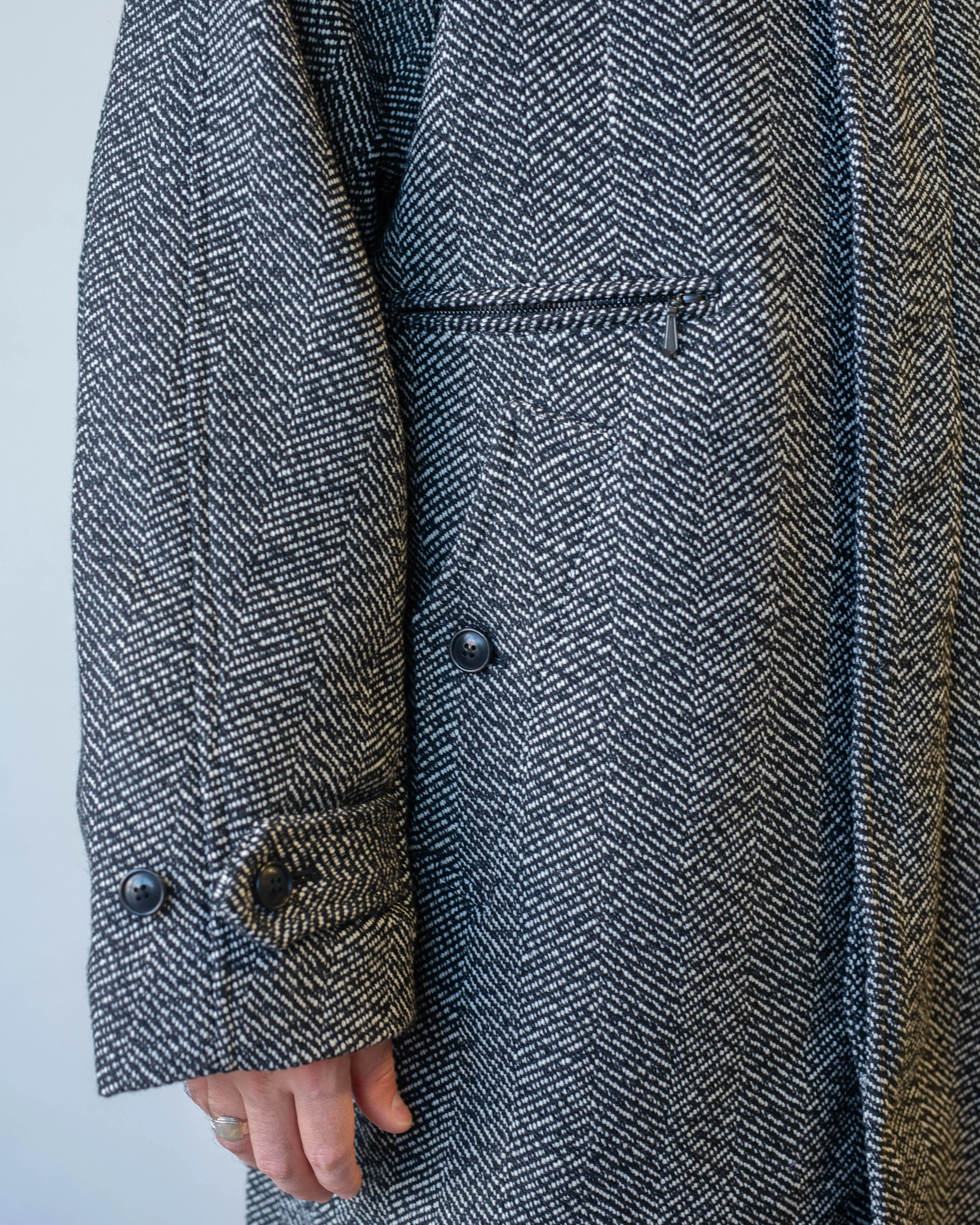 Needles Balcollar Coat W/N Herringbone White