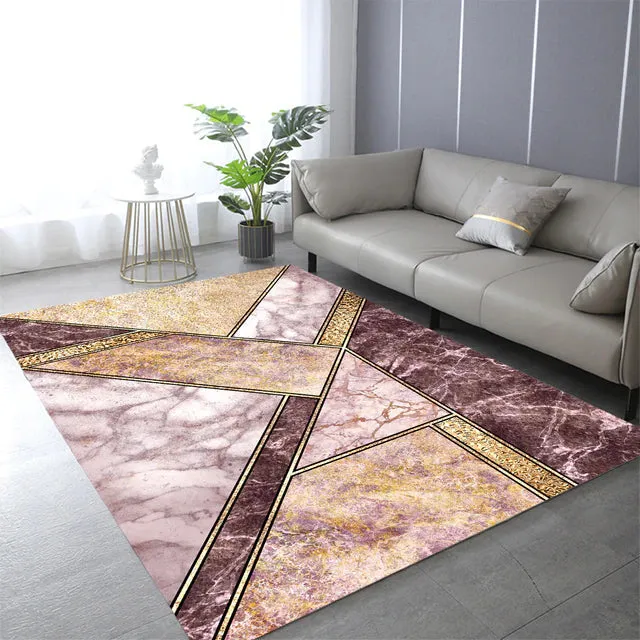 Nefertiti Modern Luxury Geometric Design Polyester Indoor Area Rug Carpet