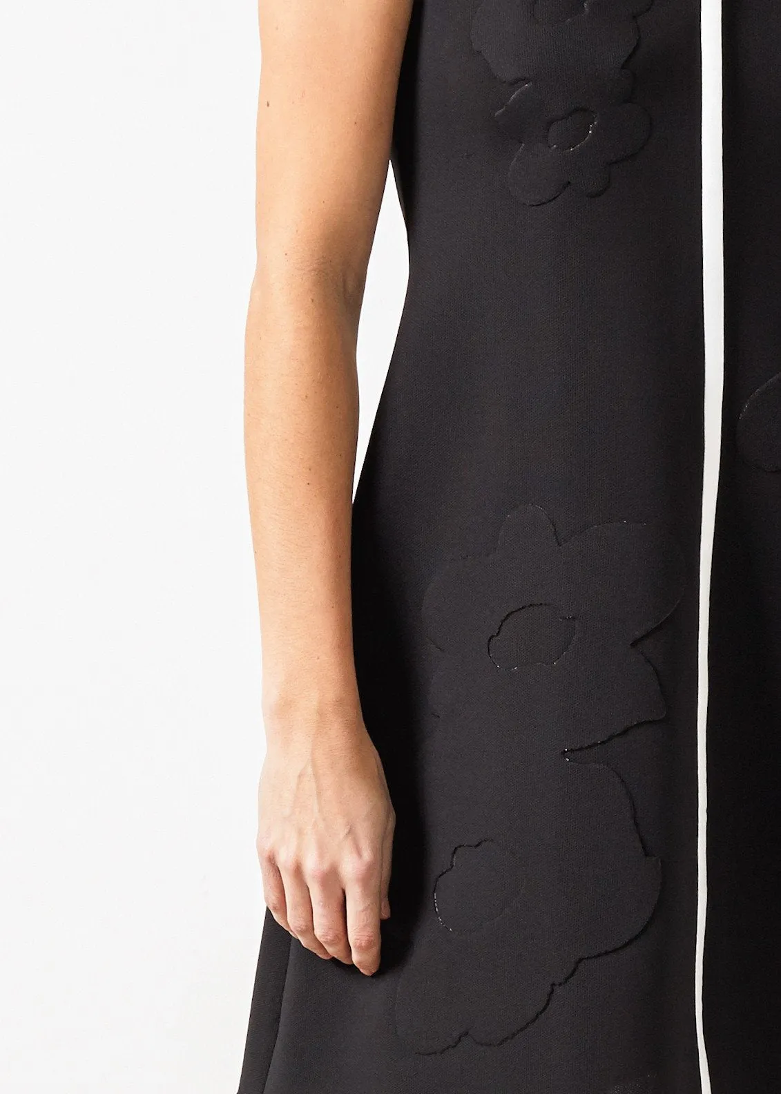 Neoprene Flower Dress in Black