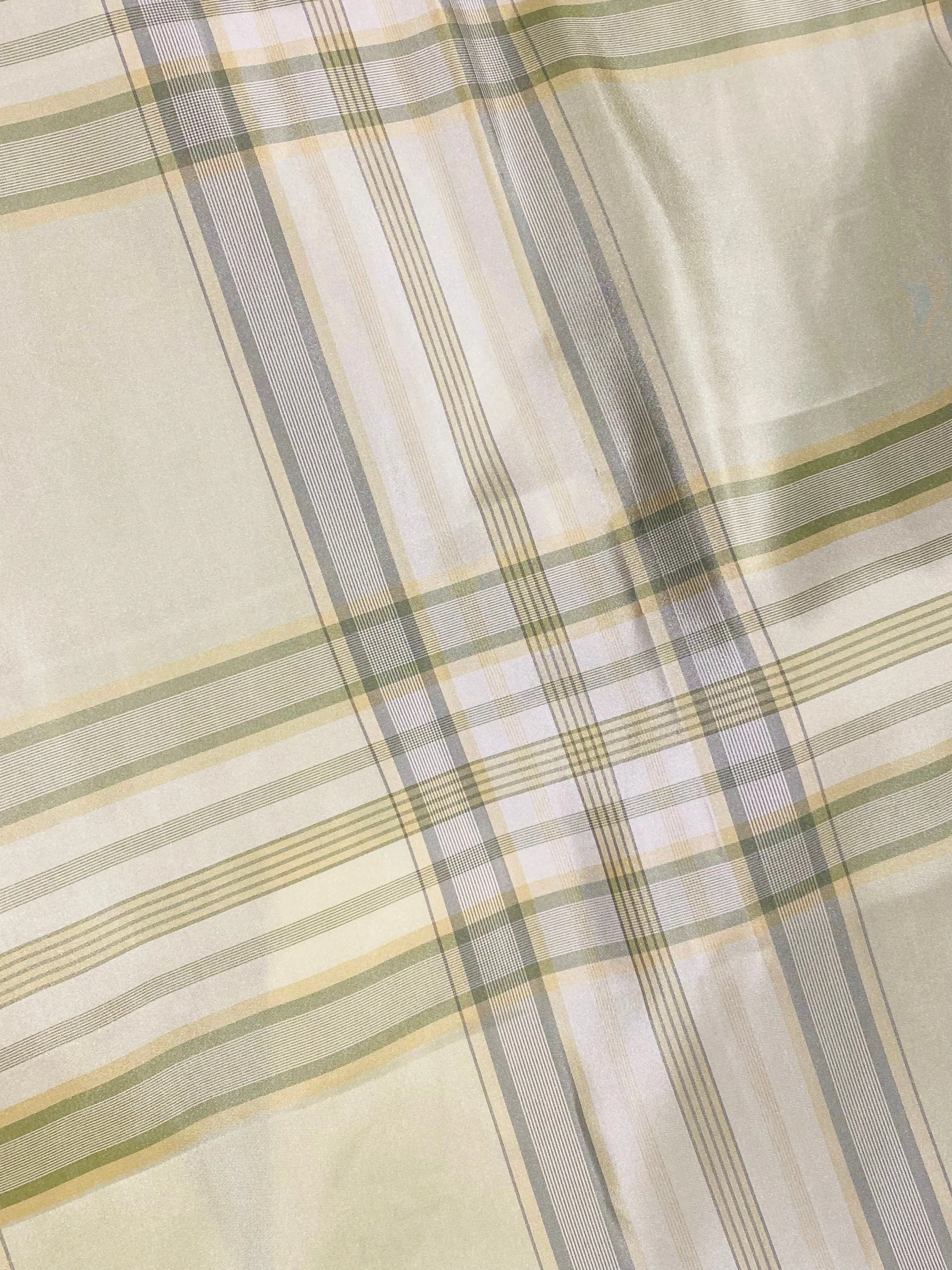 NEW Lady Pippy 100% Silk Taffeta Pistachio Plaid Fabric SB_6_35