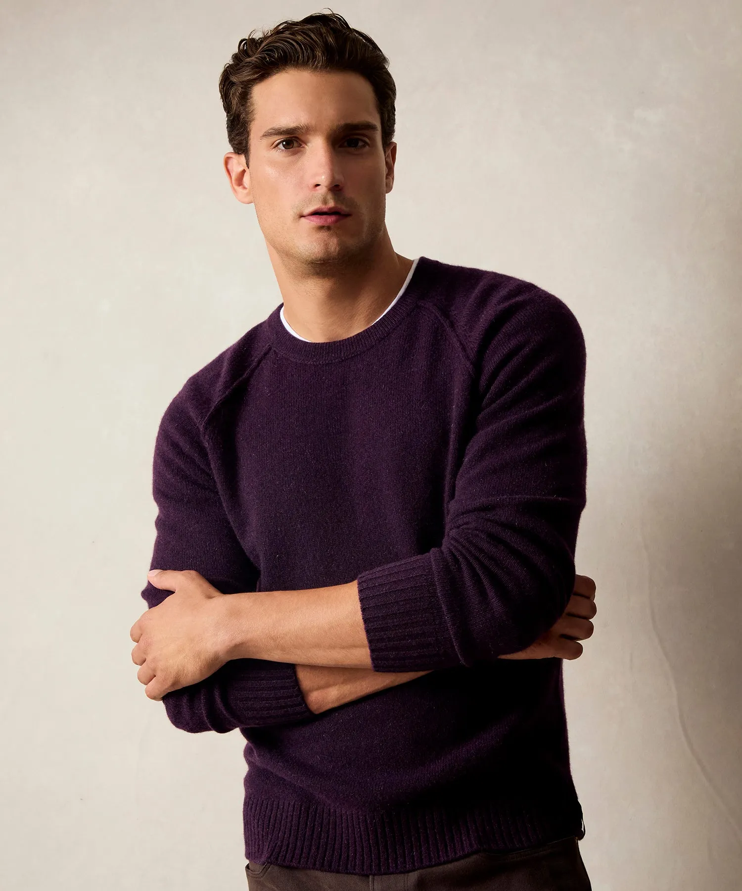 Nomad Cashmere Crewneck in Deep Plum