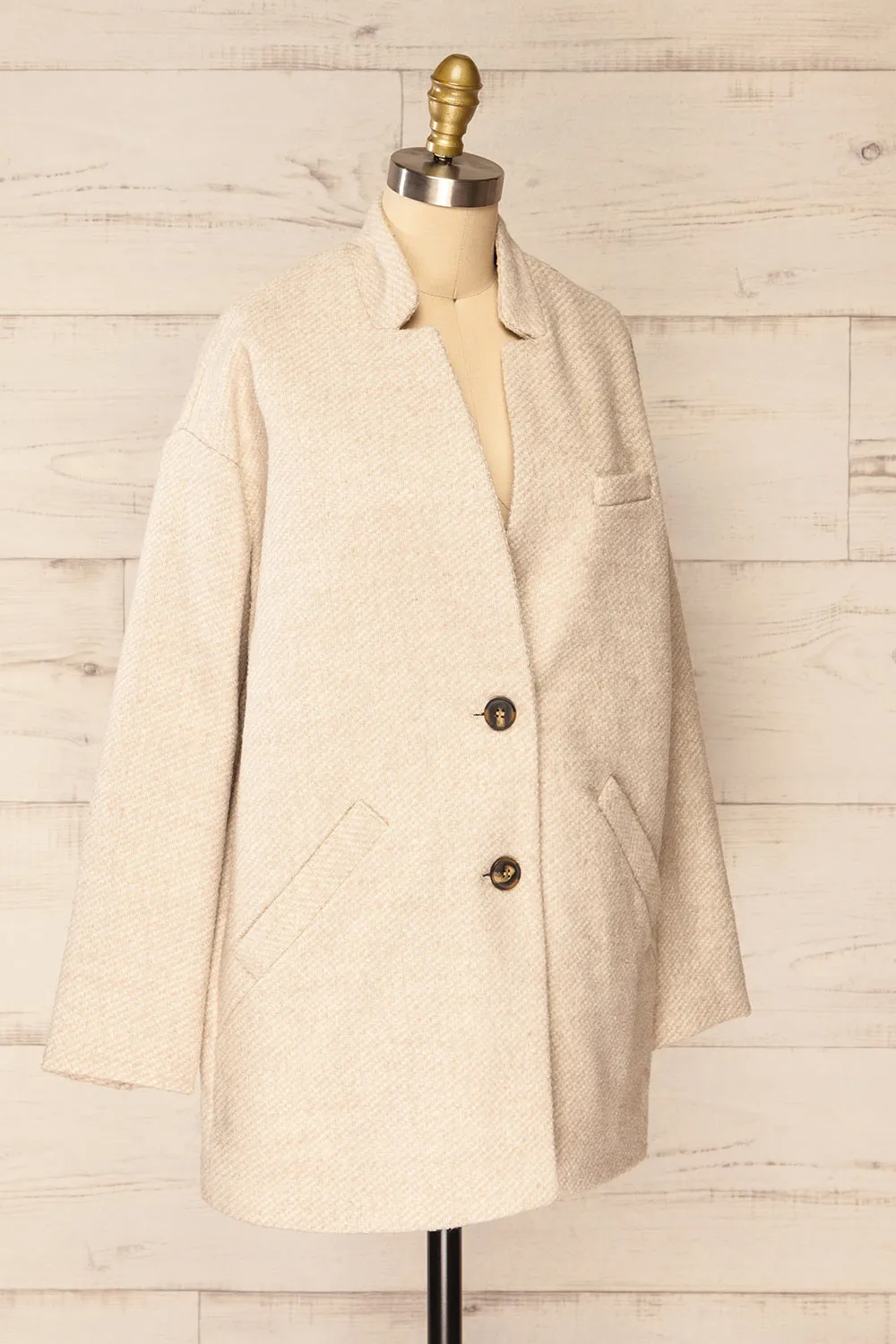 Nowskie Beige | Short Coat w/ Buttons