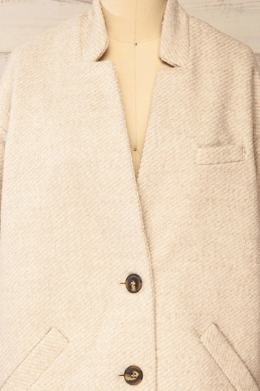 Nowskie Beige | Short Coat w/ Buttons