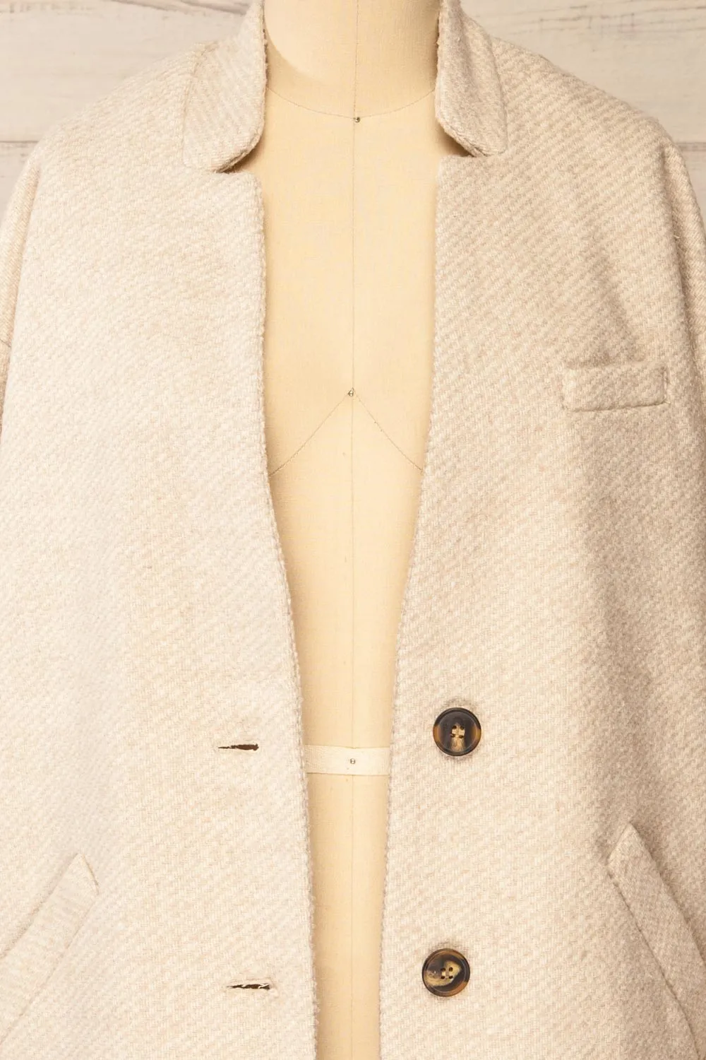 Nowskie Beige | Short Coat w/ Buttons