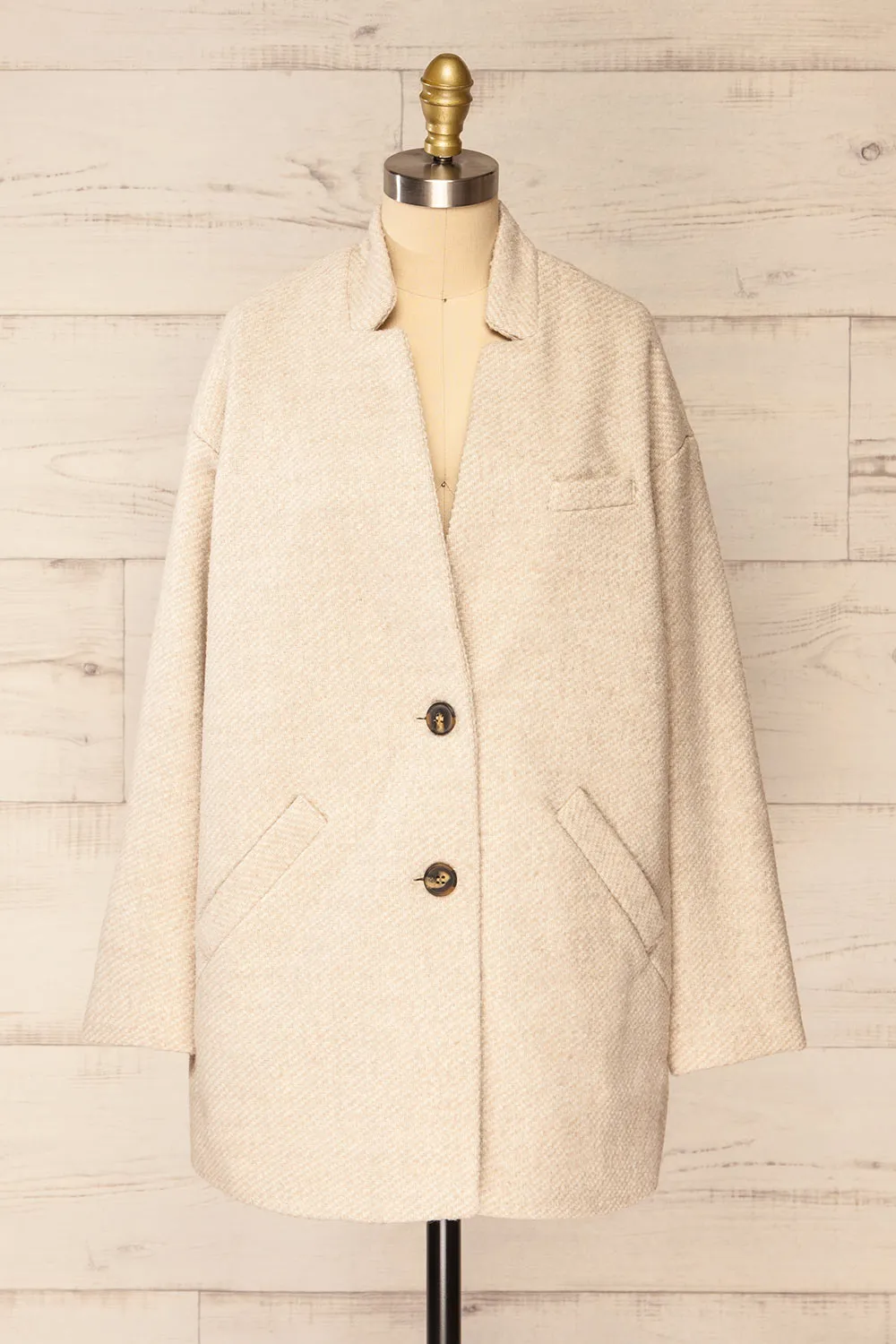 Nowskie Beige | Short Coat w/ Buttons