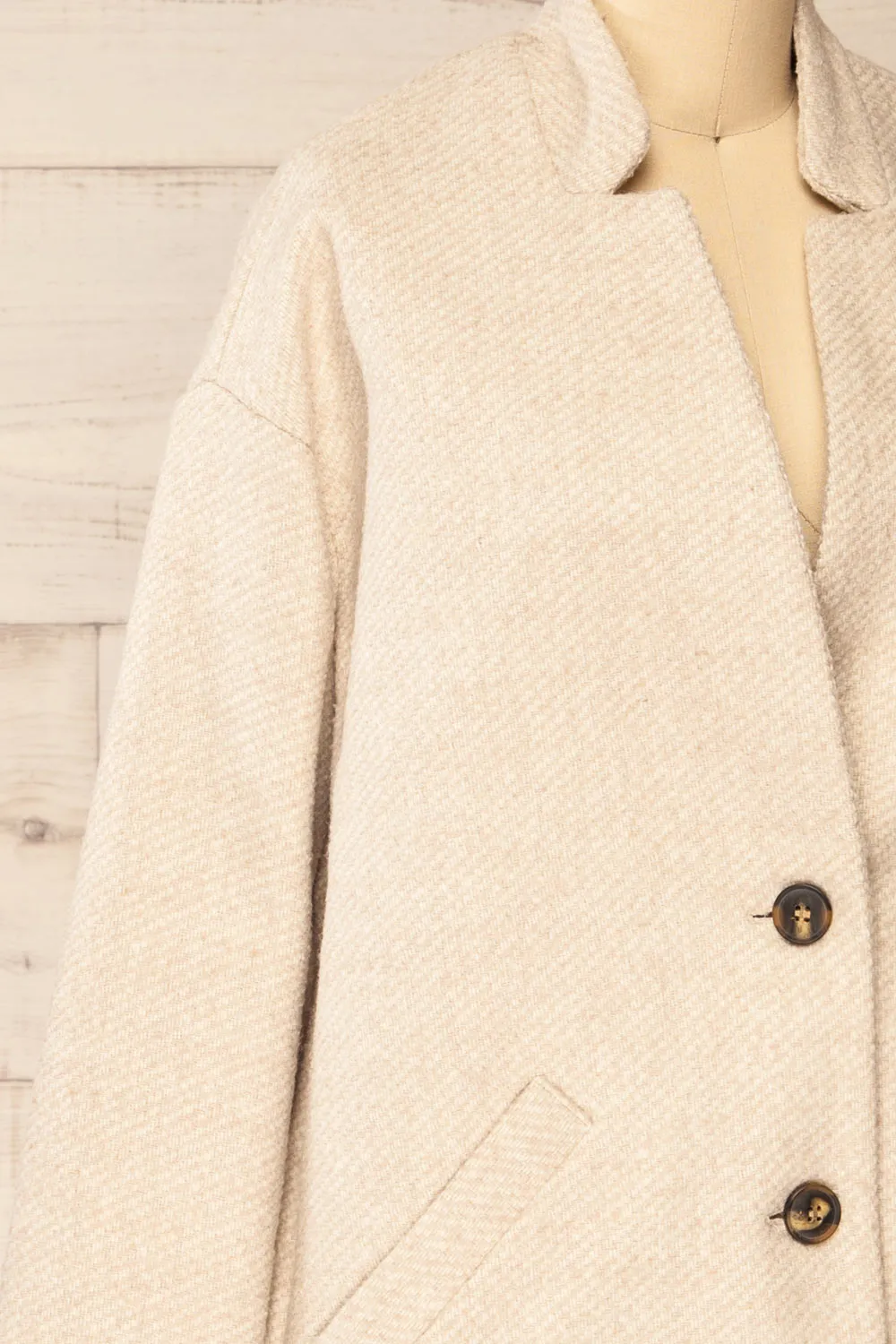 Nowskie Beige | Short Coat w/ Buttons