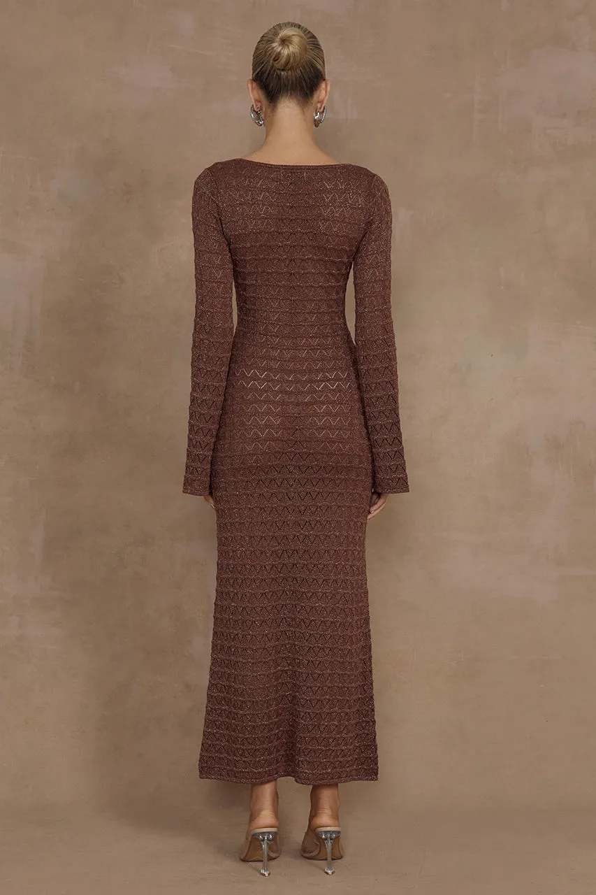 NYA MIDI DRESS - ESPRESSO