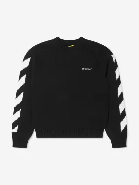 Off-White Boys Rubber Arrow Knit Sweatshirt in Black