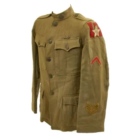 Original U.S. WWI 2nd Infantry Division 1st Battalion 2nd Engineer Regiment Indian Head Service Coat