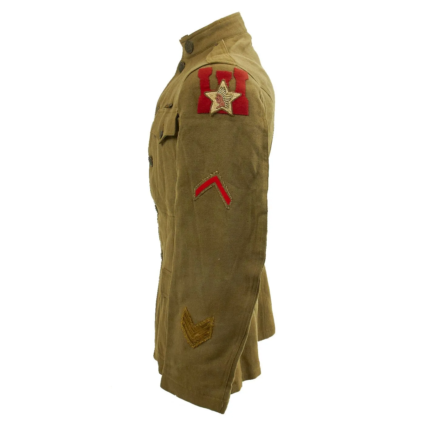 Original U.S. WWI 2nd Infantry Division 1st Battalion 2nd Engineer Regiment Indian Head Service Coat