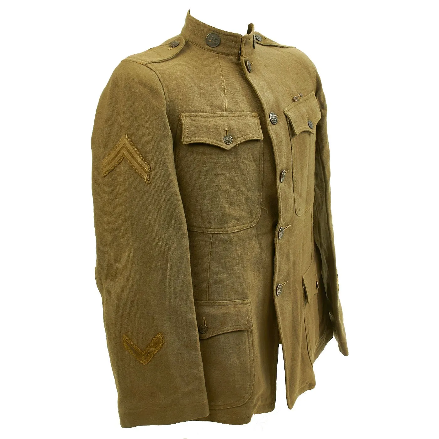 Original U.S. WWI 2nd Infantry Division 1st Battalion 2nd Engineer Regiment Indian Head Service Coat