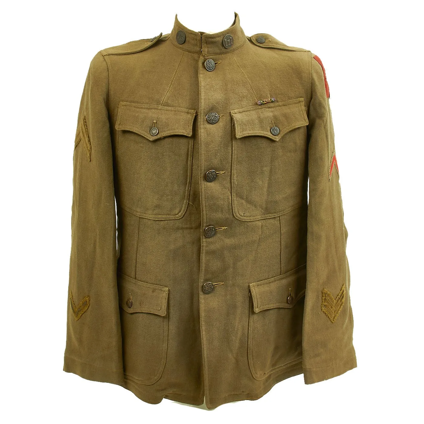 Original U.S. WWI 2nd Infantry Division 1st Battalion 2nd Engineer Regiment Indian Head Service Coat