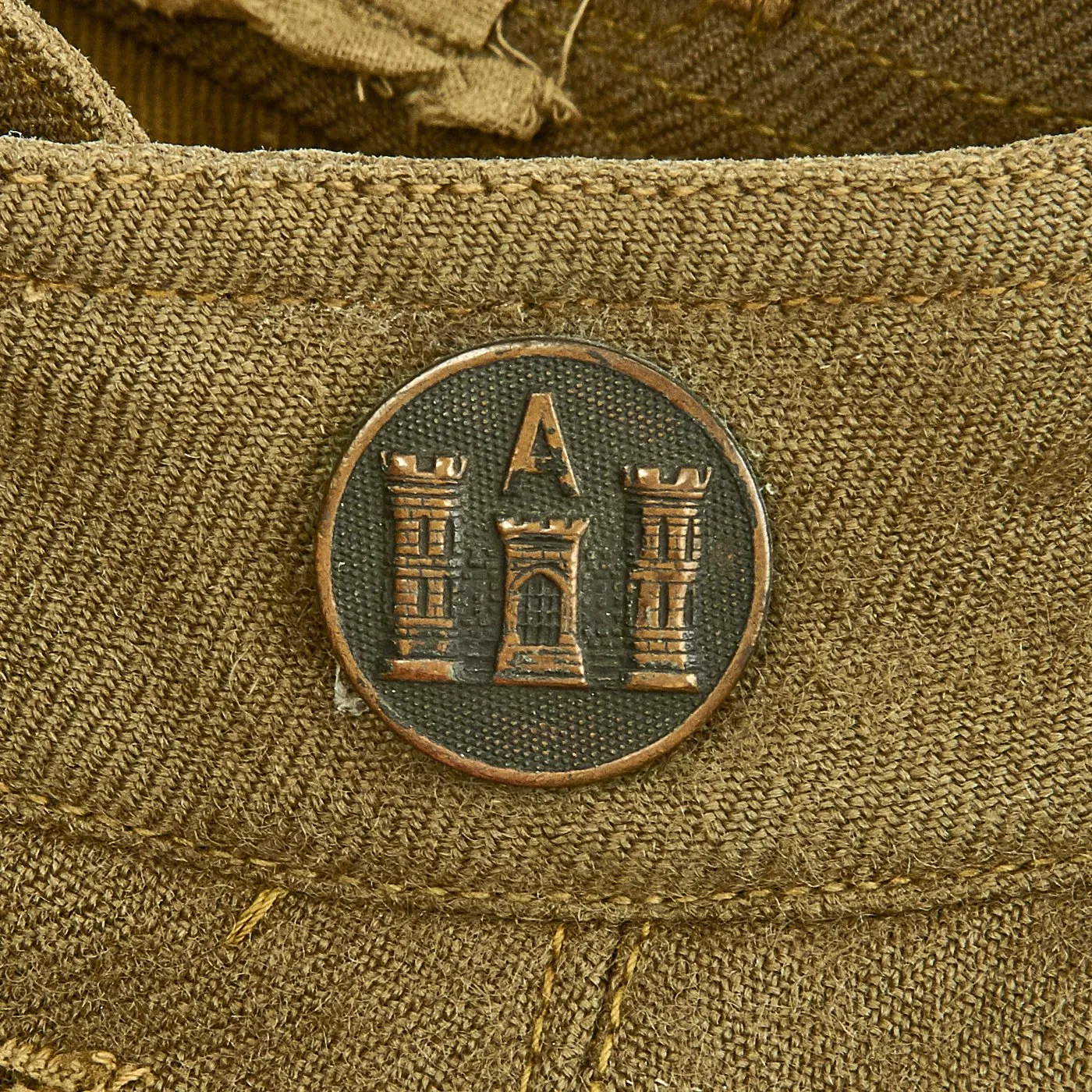 Original U.S. WWI 2nd Infantry Division 1st Battalion 2nd Engineer Regiment Indian Head Service Coat