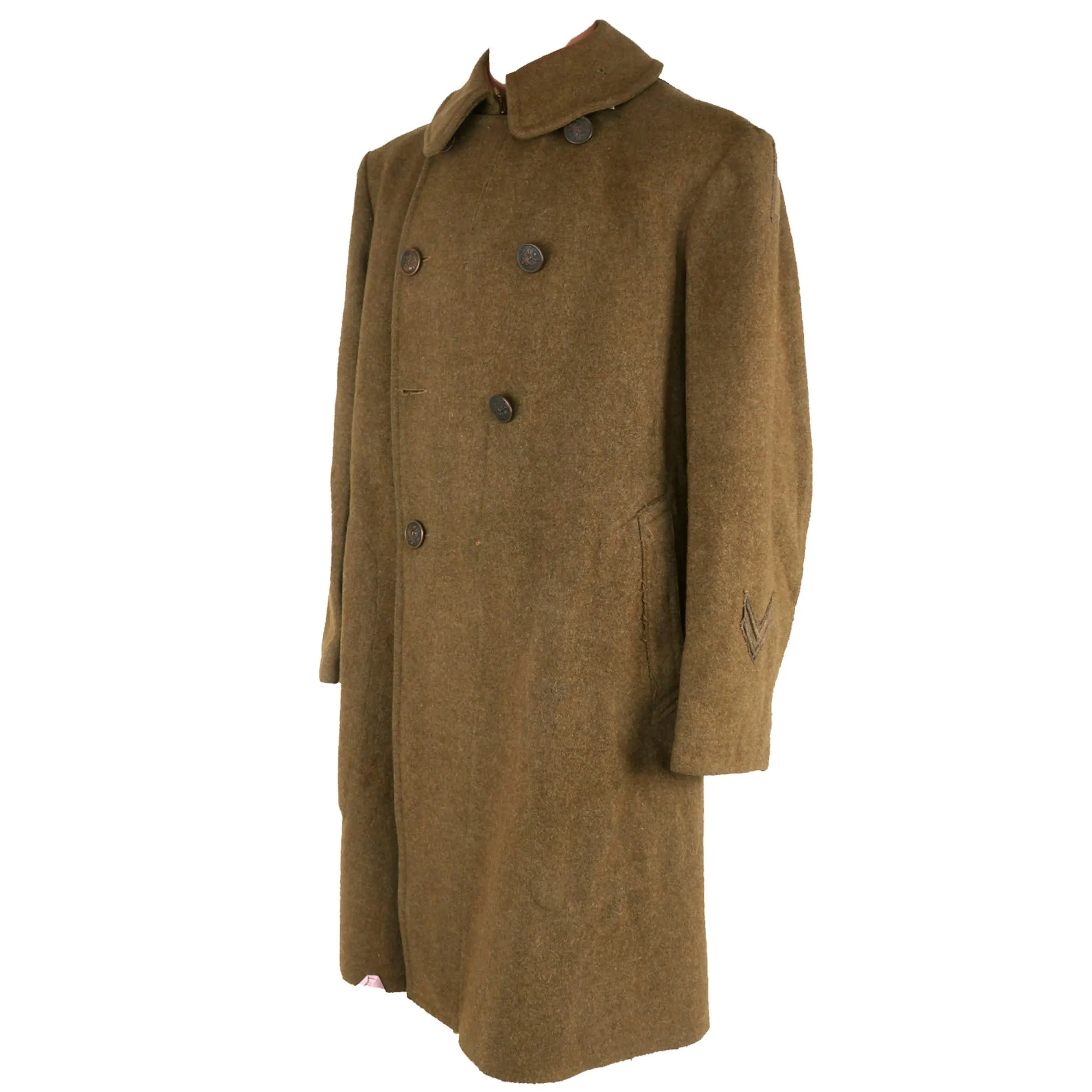 Original U.S. WWI Excellent 77th “Liberty” Division Wool M1907 Greatcoat with Wound Stripe - 302nd Field Signal Battalion