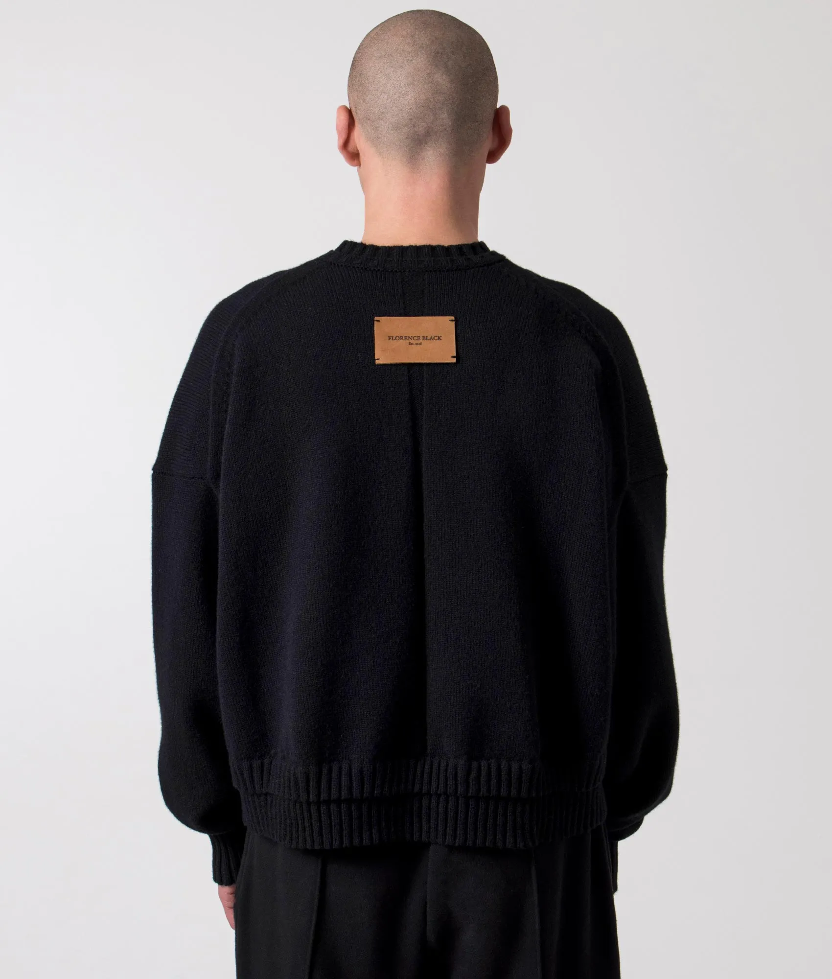 Oversized Cropped Lambswool Knitted Jumper V3