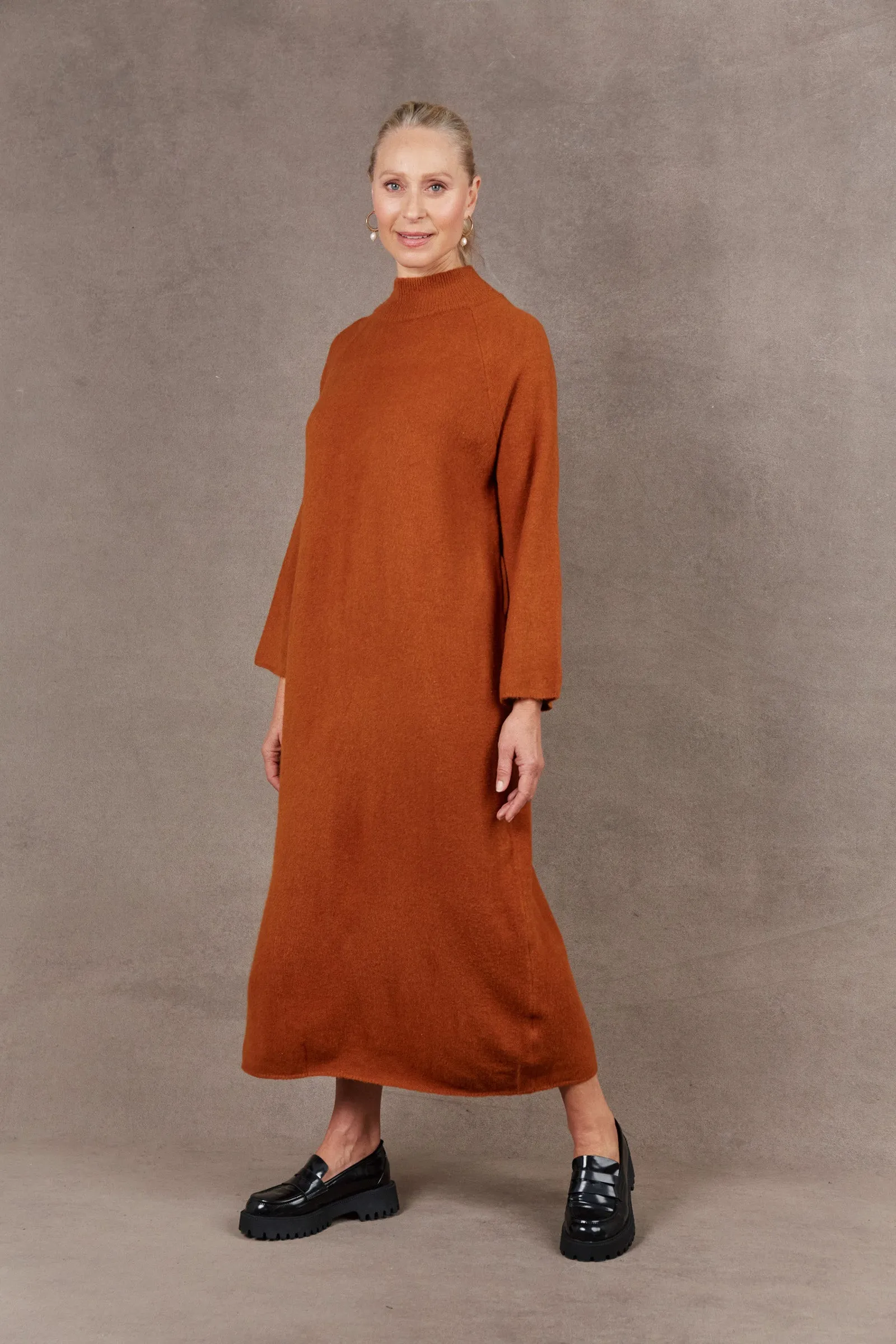 Paarl Tie Knit Dress - Ochre