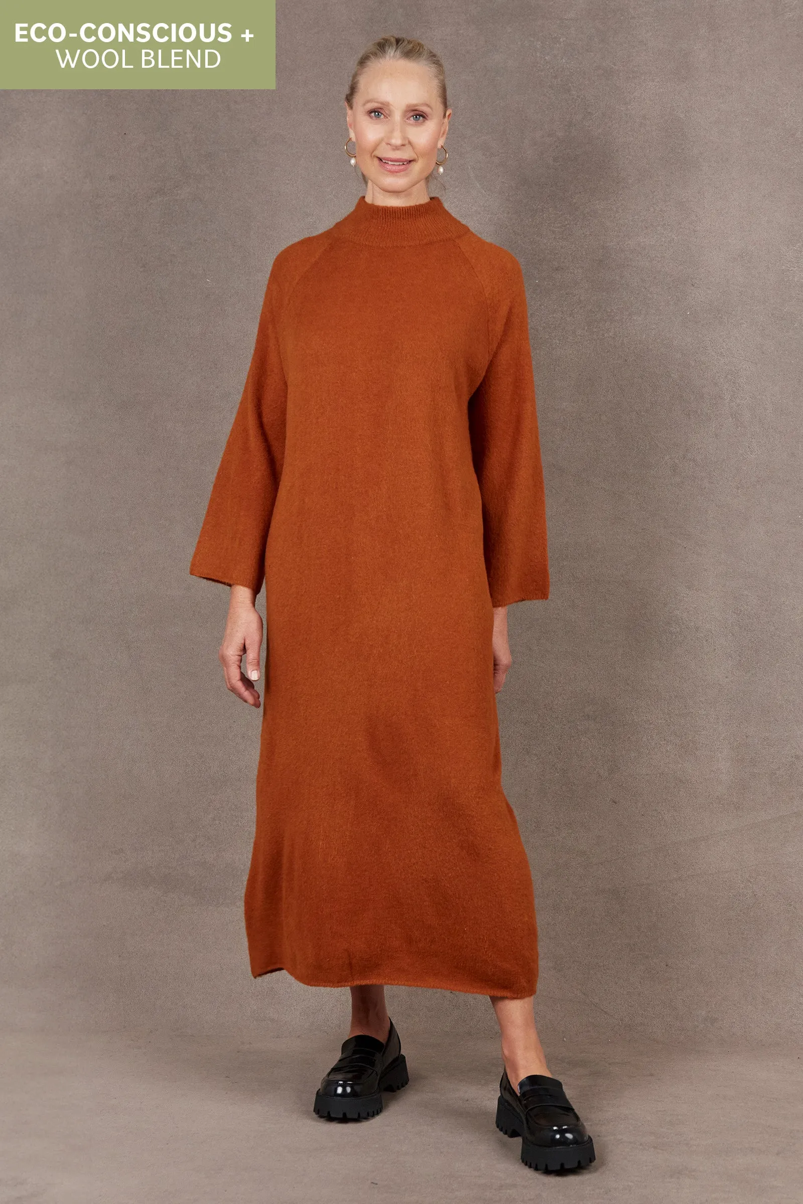 Paarl Tie Knit Dress - Ochre