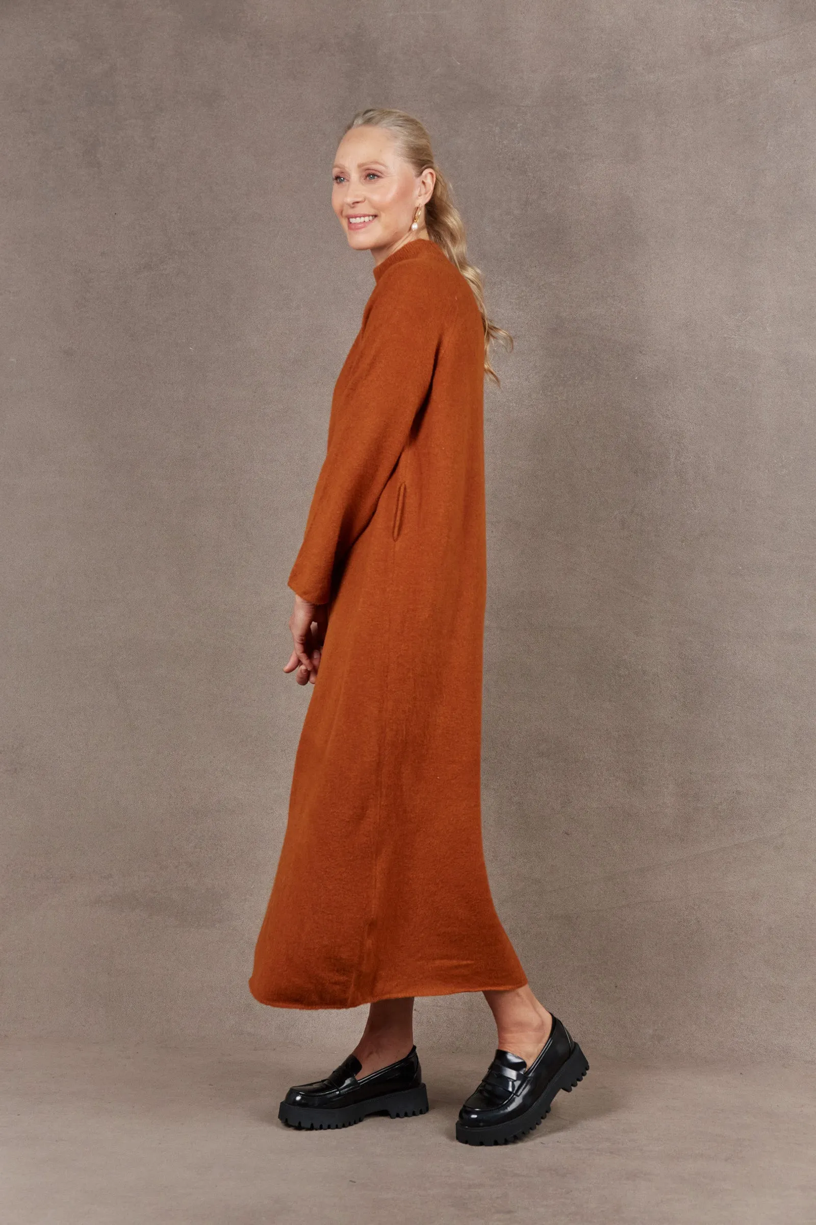 Paarl Tie Knit Dress - Ochre