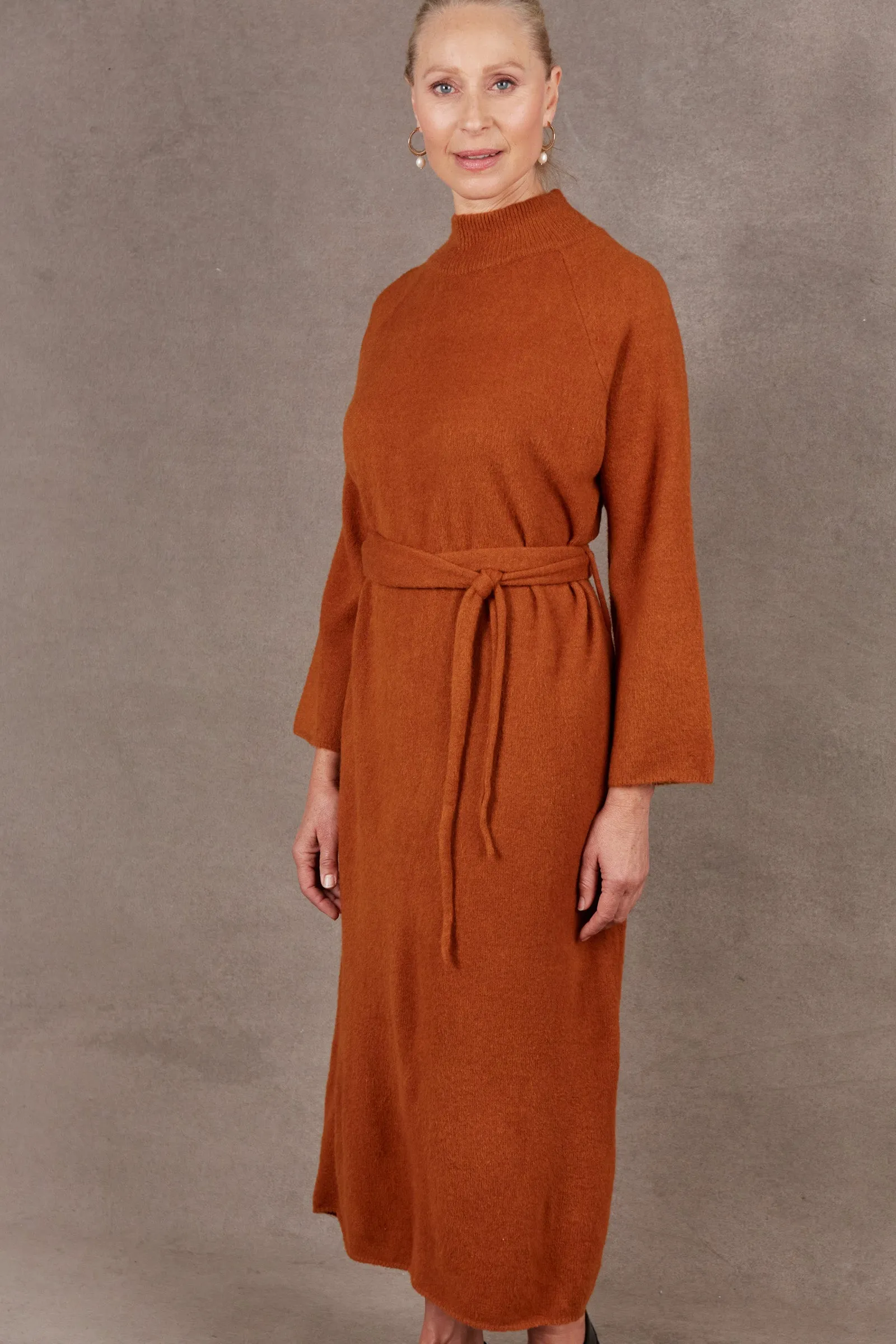 Paarl Tie Knit Dress - Ochre