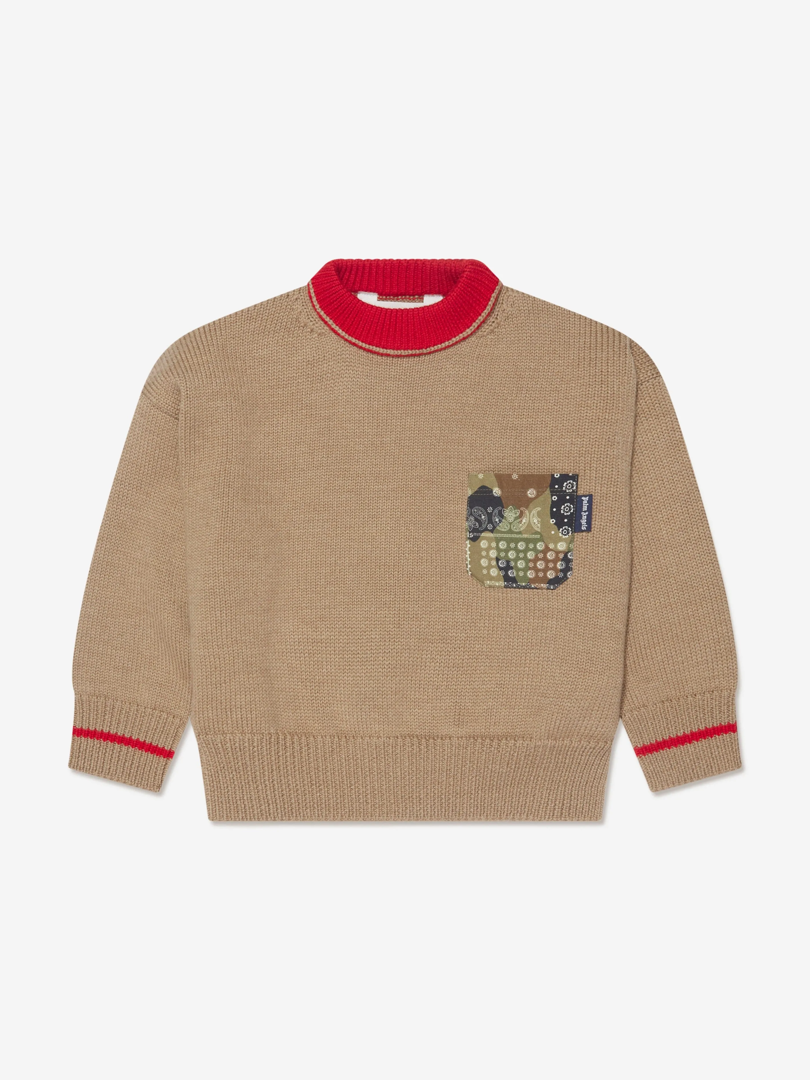 Palm Angels Boys Palm Brush Camo Jumper in Beige