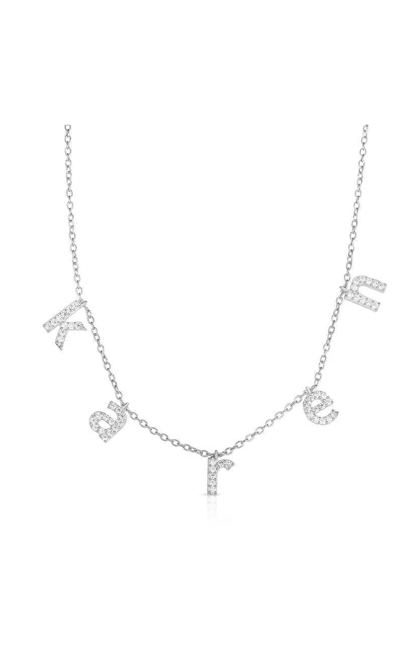 Pavé Block Name Necklace