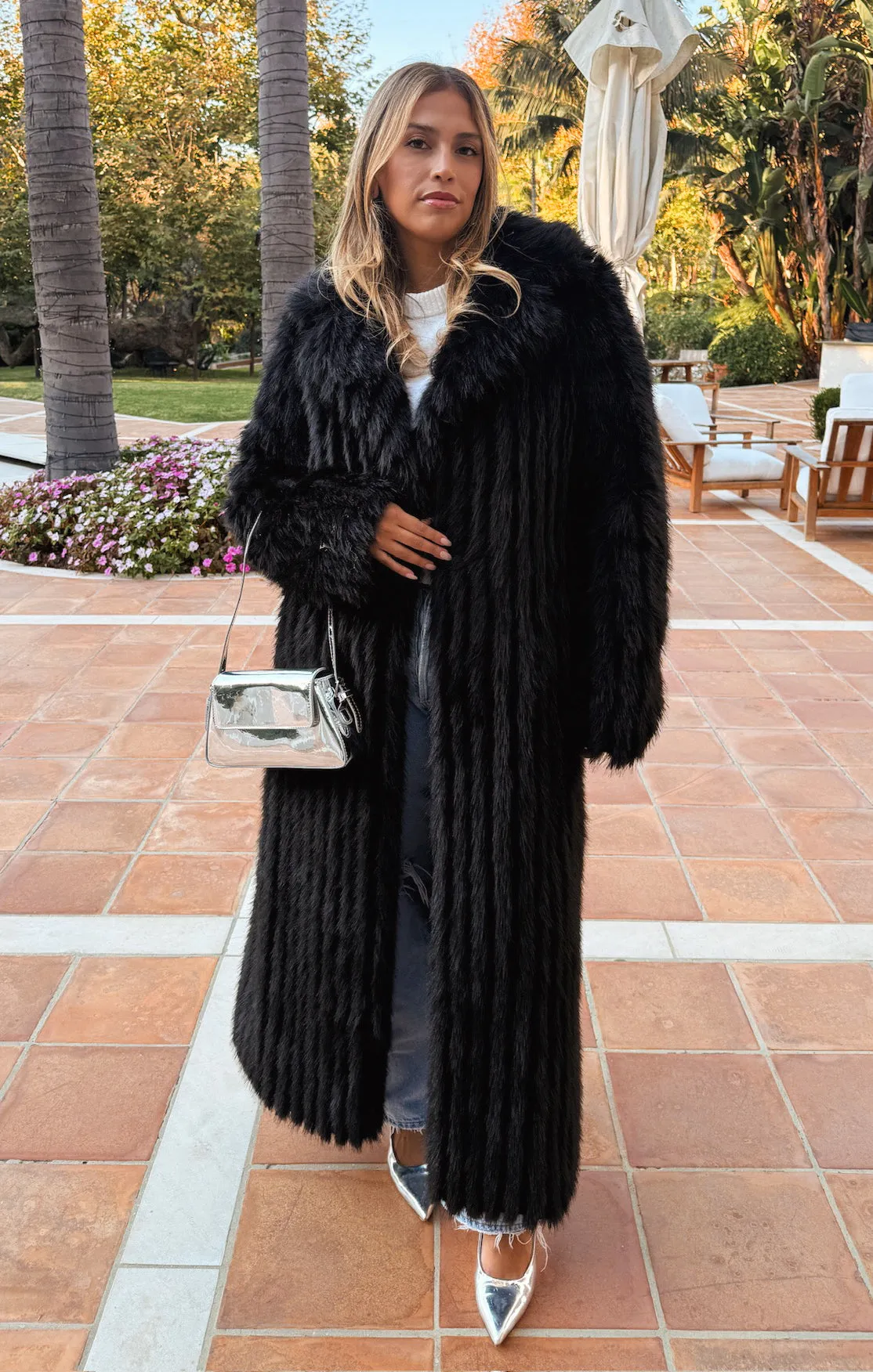 Plaza Coat ~ Black Faux Fur