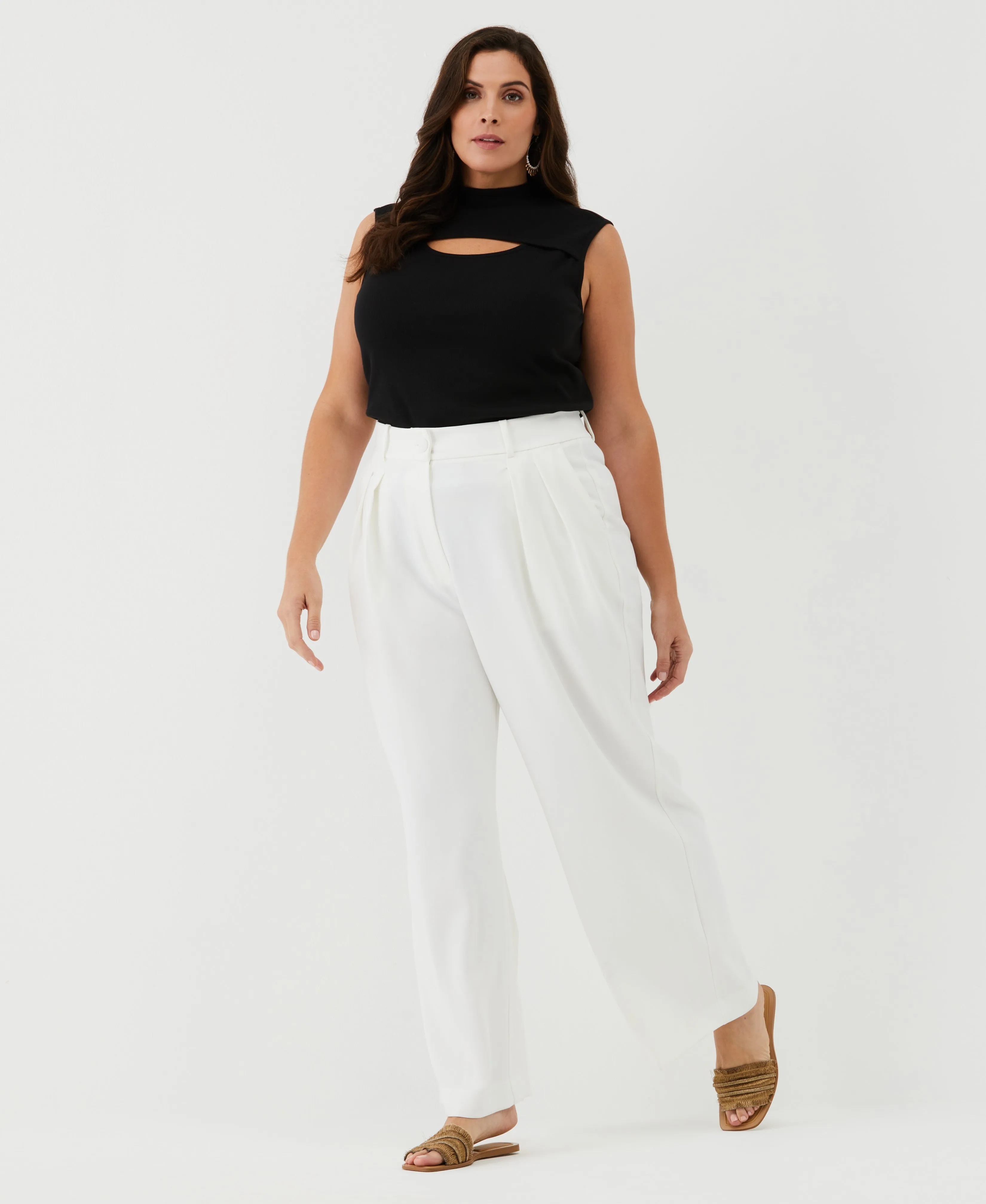 Plus Size Cutout Ribbed Tank Top