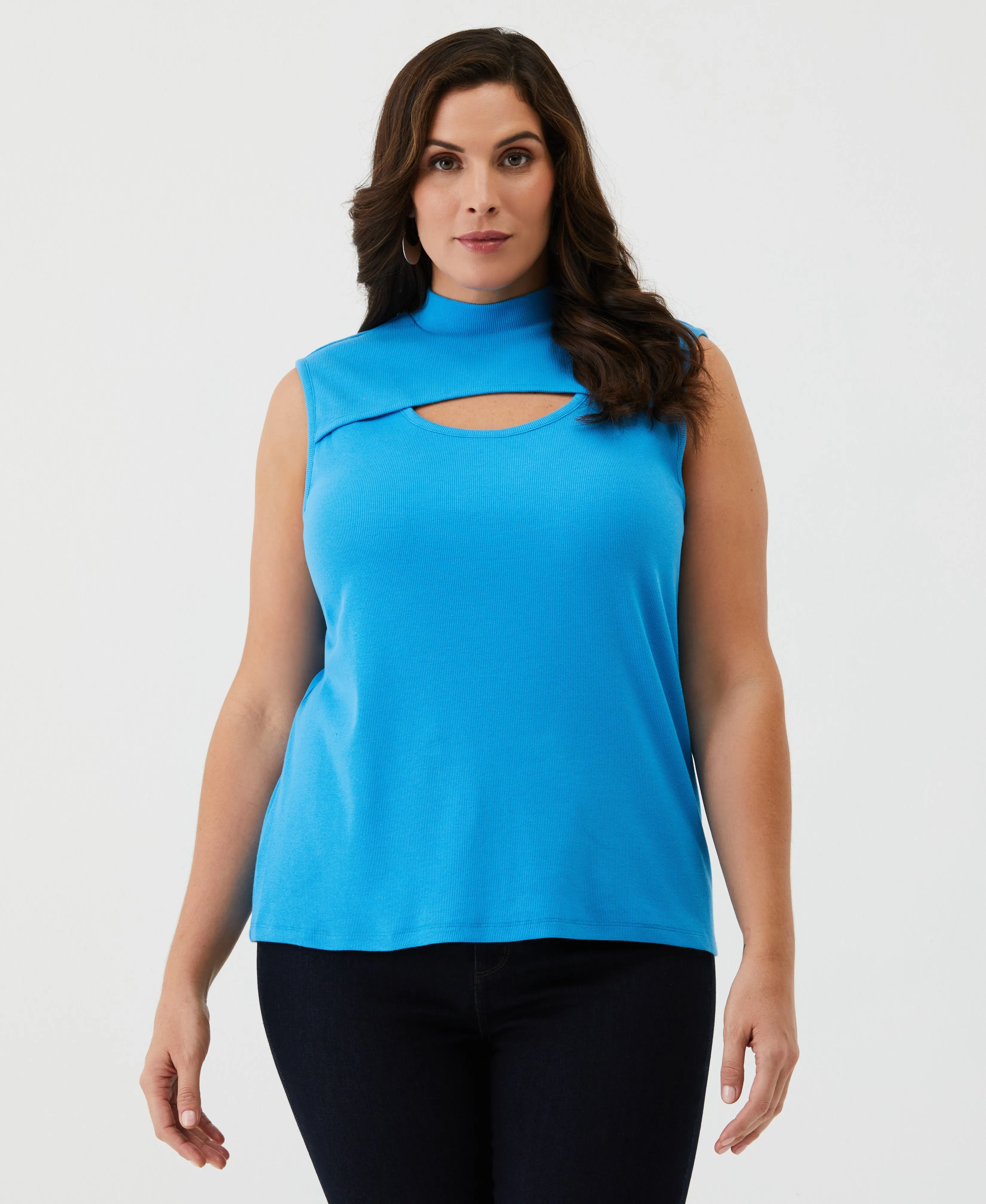 Plus Size Cutout Ribbed Tank Top