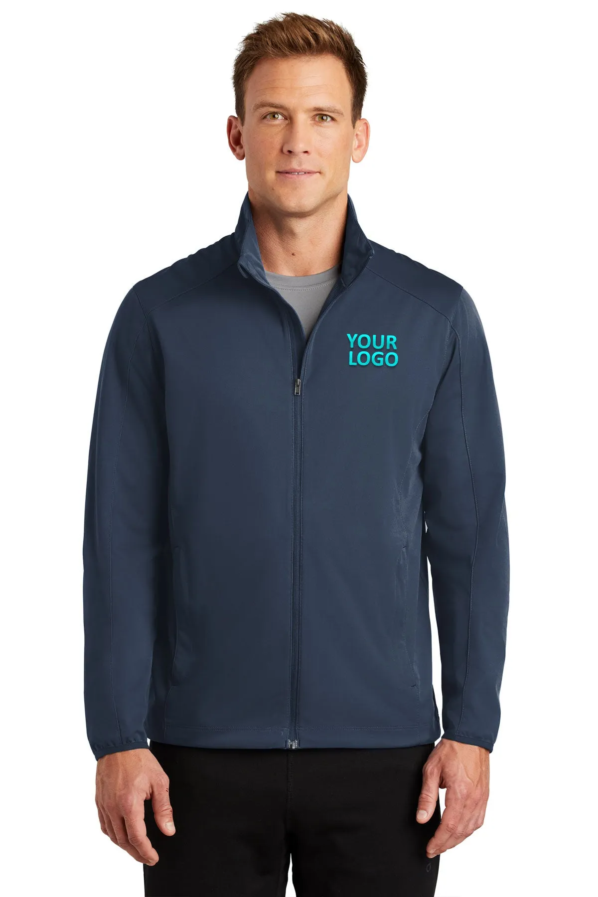 Port Authority Active Soft Shell Branded Jackets, Dress Blue Navy