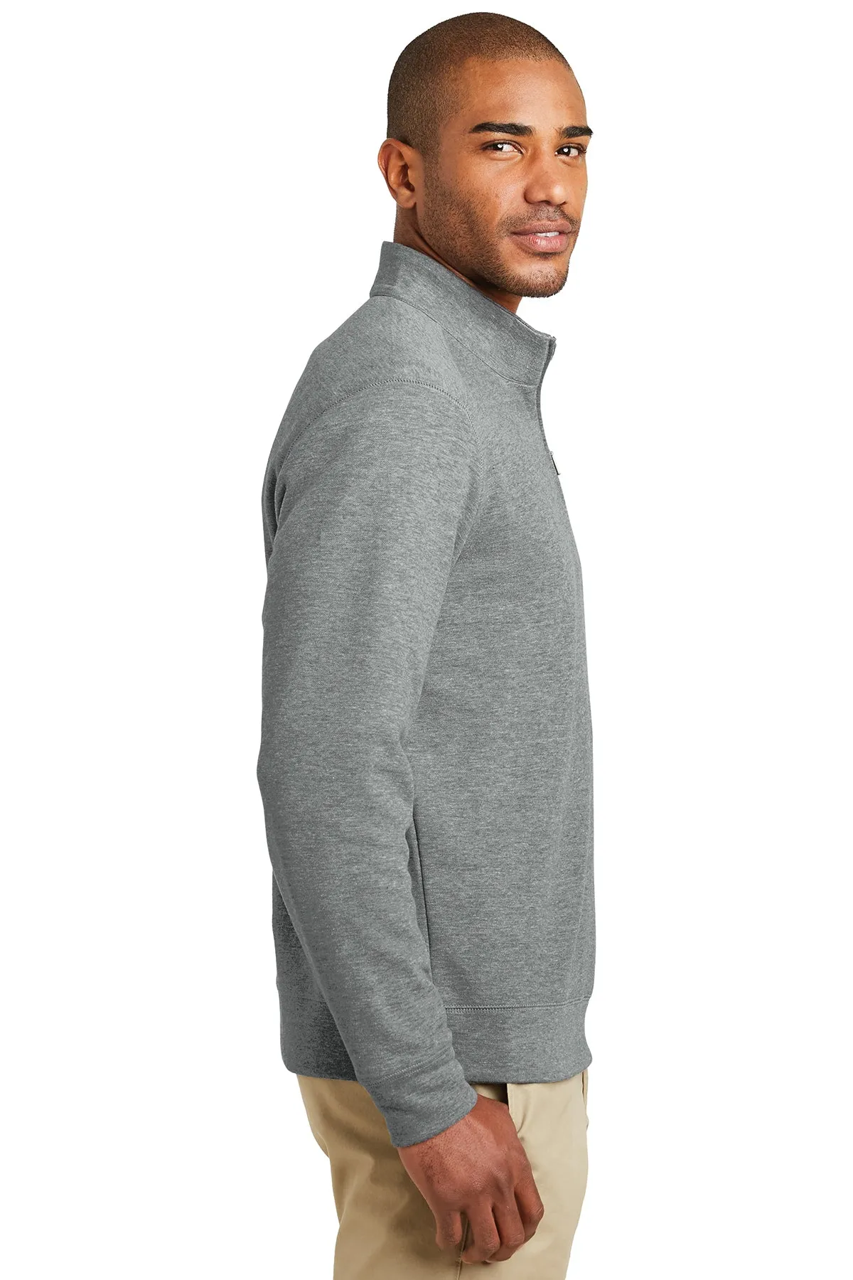 Port Authority Interlock 1/4-Zip, Medium Heather Grey/ Charcoal Heather [Ken Anderson Alliance]