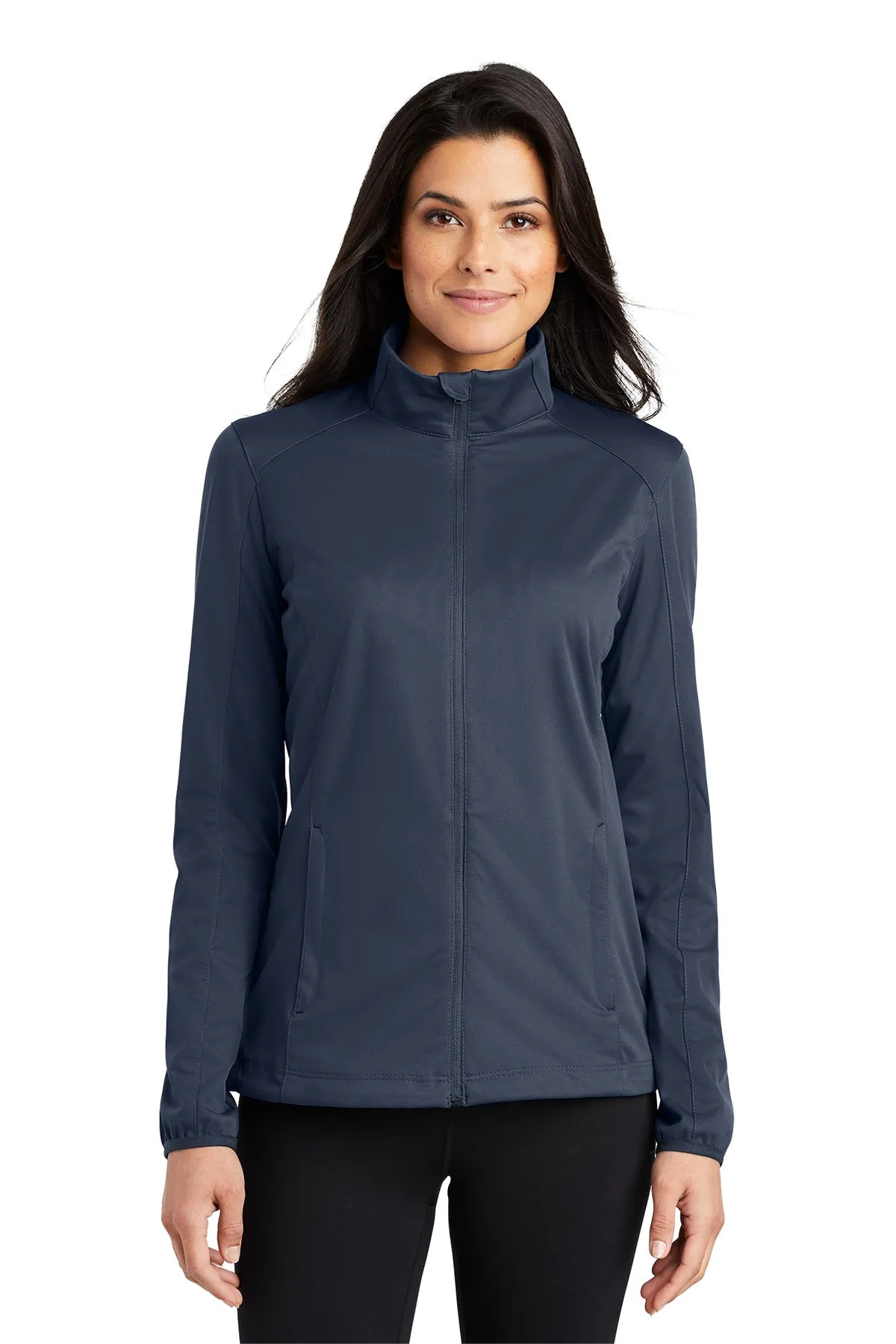 Port Authority Ladies Active Soft Shell Branded Jackets, Dress Blue Navy