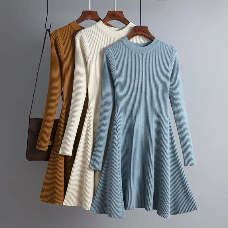 Pre Order:  Simple Chic A-Line Thick Sweater Dress