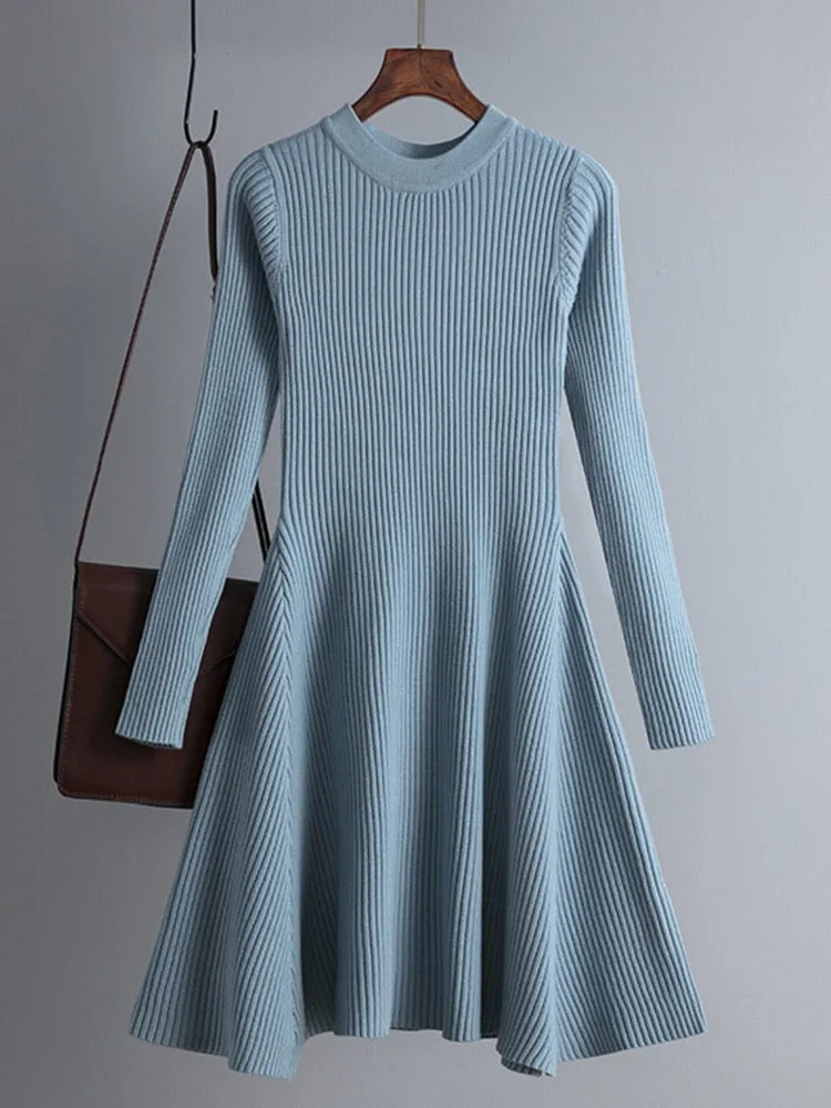 Pre Order:  Simple Chic A-Line Thick Sweater Dress