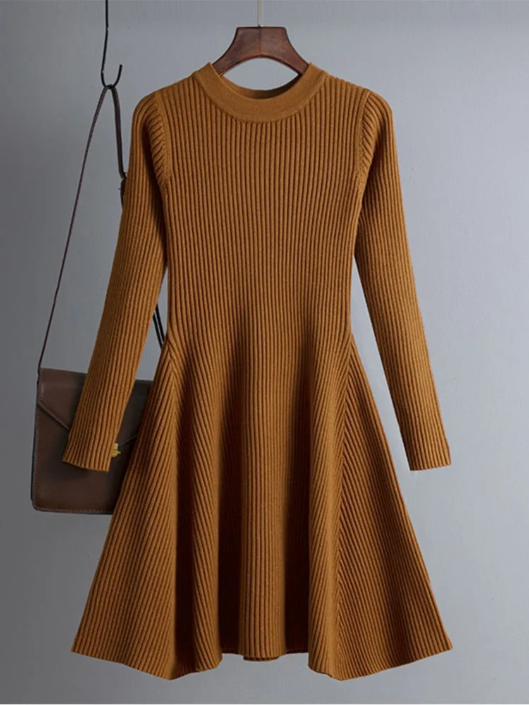 Pre Order:  Simple Chic A-Line Thick Sweater Dress