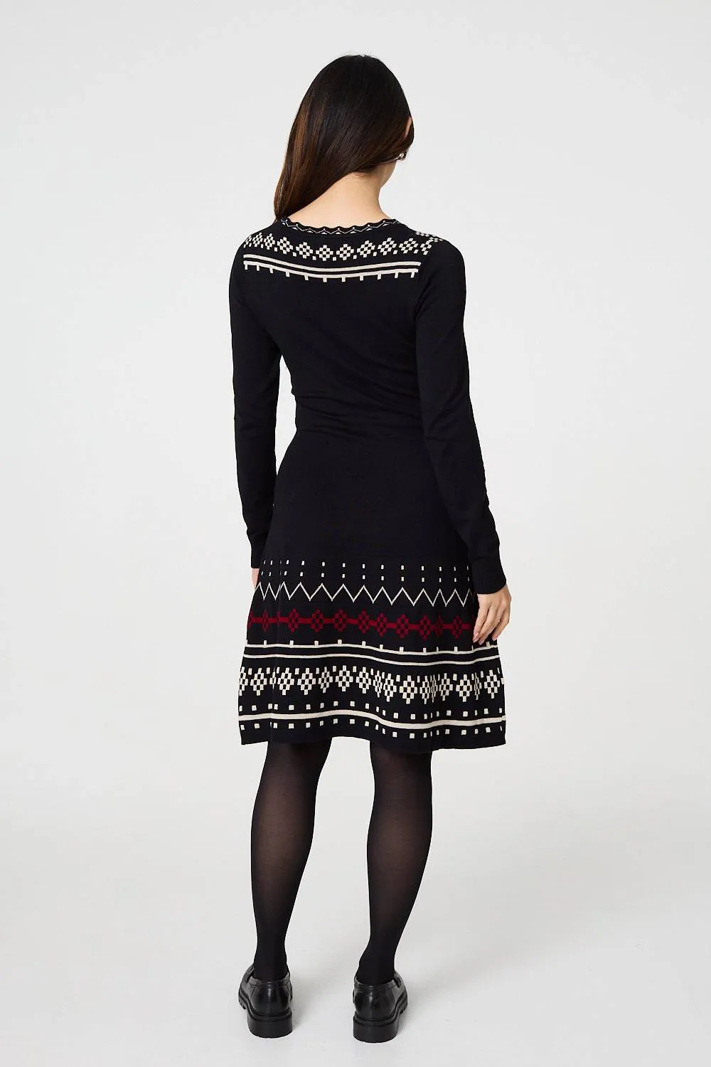 Printed Removable Roll Neck Jumper Dress