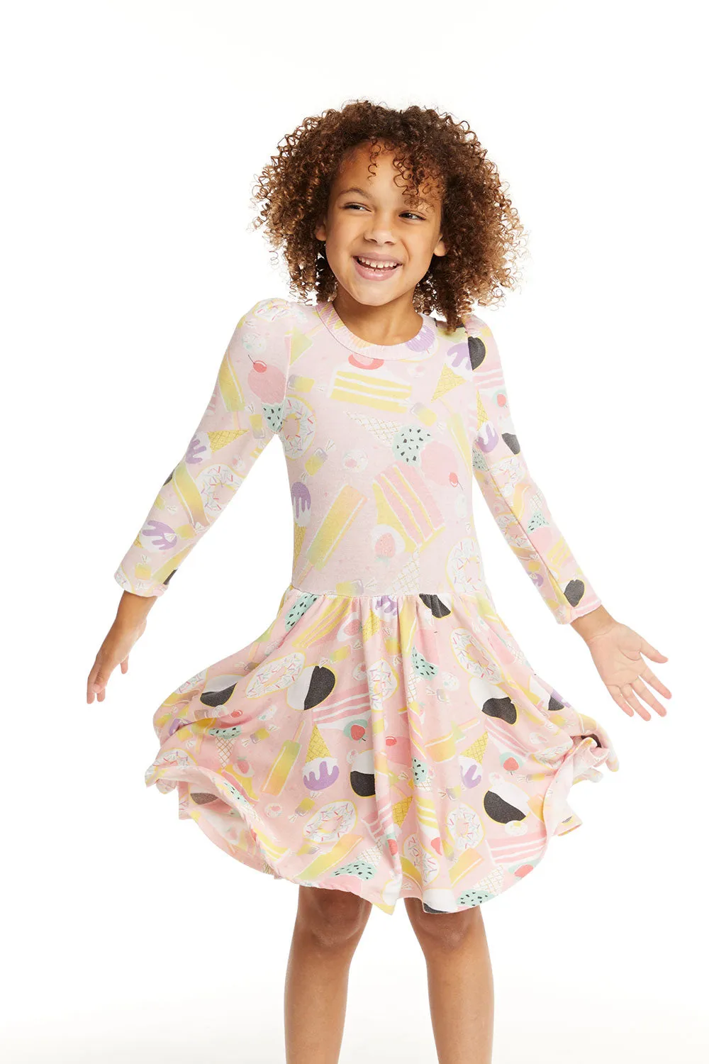 Puff Sweet Treats Long Sleeve Dress with Twirl Skirt