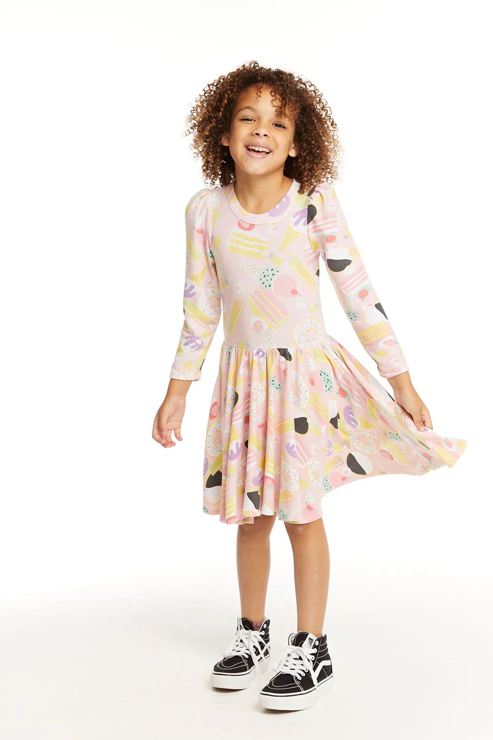 Puff Sweet Treats Long Sleeve Dress with Twirl Skirt