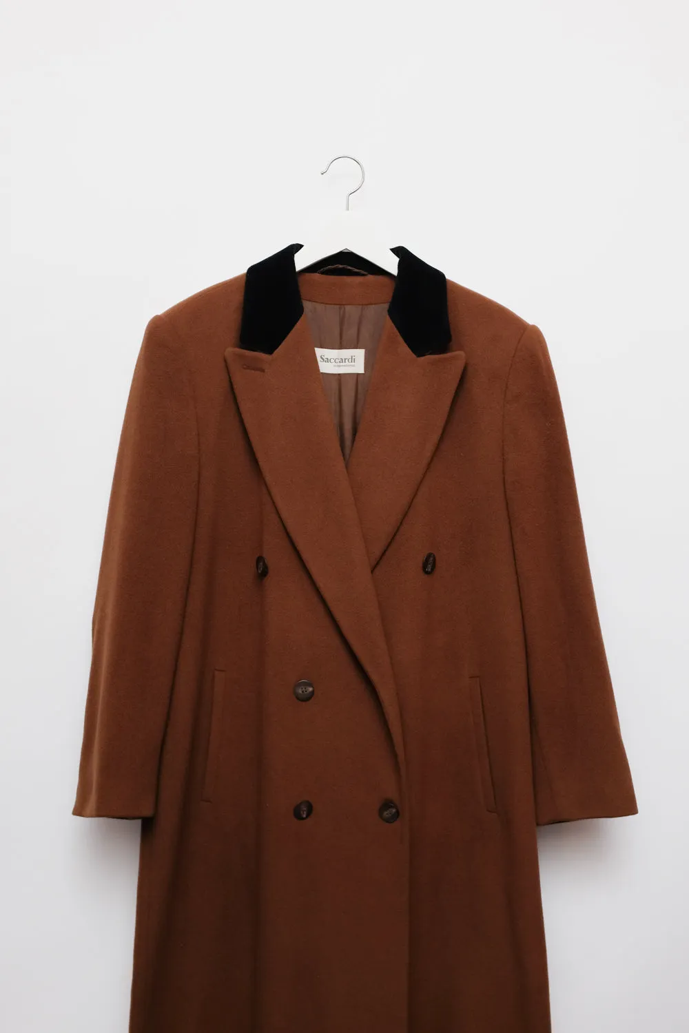 PURE CASHMERE BROWN BLACK MAXI COAT