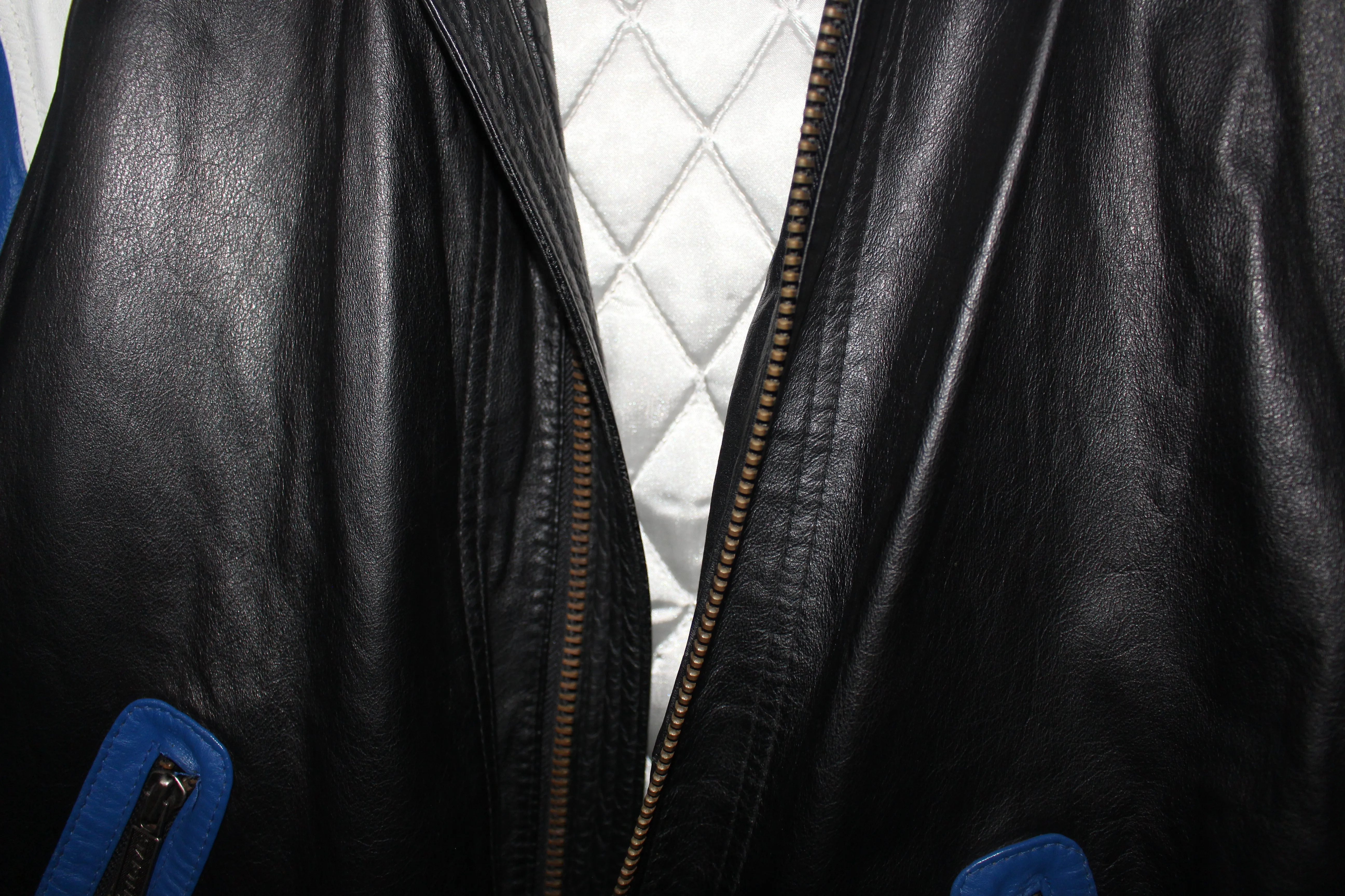 Rare Starter Leather Color block Scarface Style Leather Jacket (L)