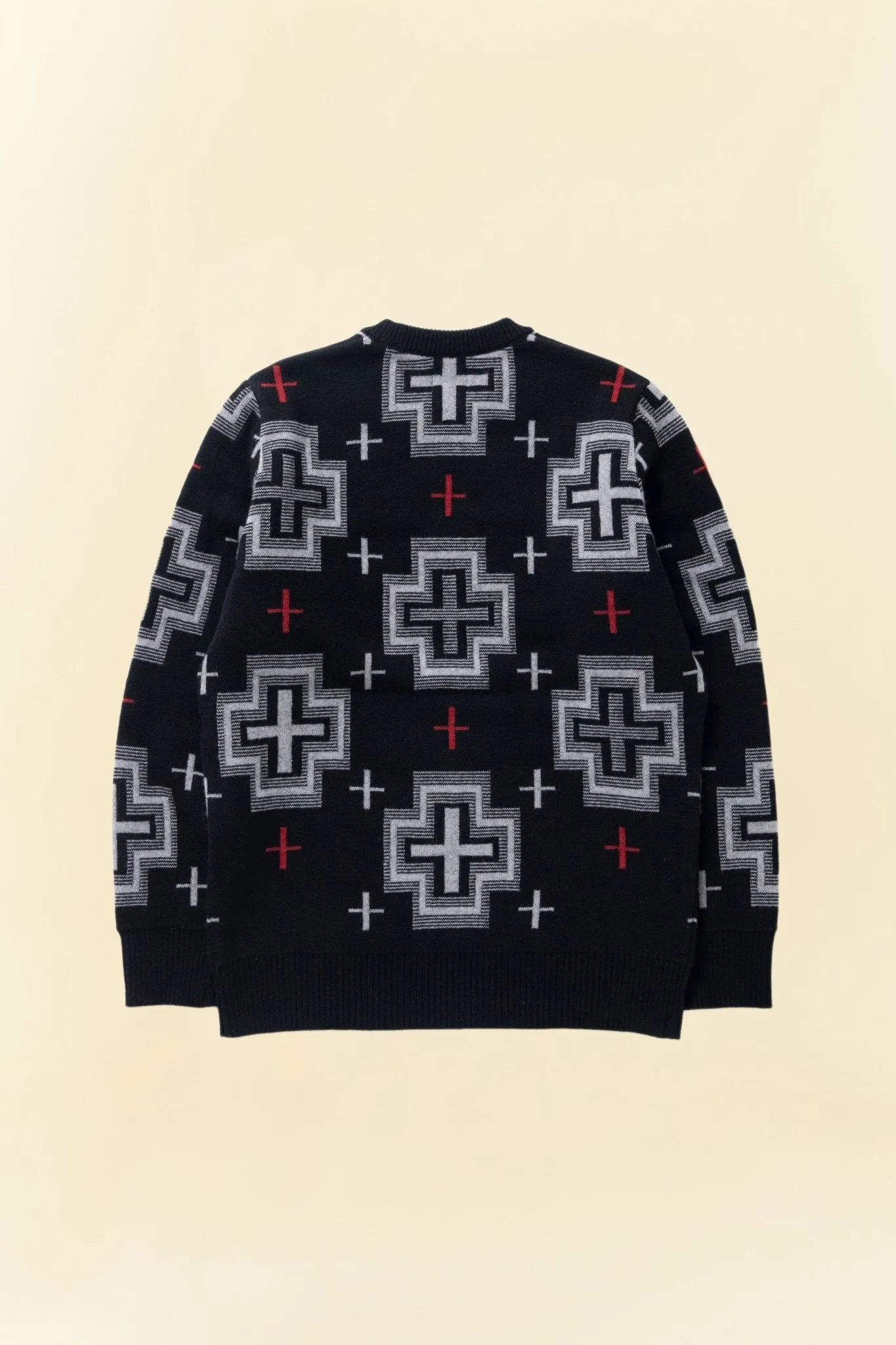 Rats Native Cross Crew Neck Knit - Black