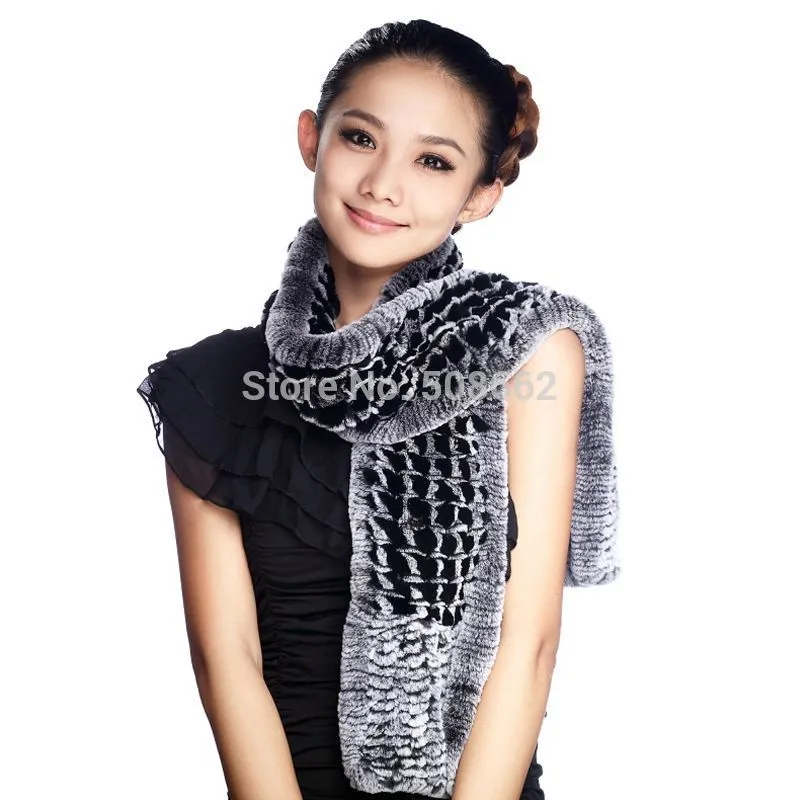 Real REX Rabbit Fur Scarf Grape Wrap Cape Shawl Neck Warmer Various Colors 175cm Long Scarf FS14516